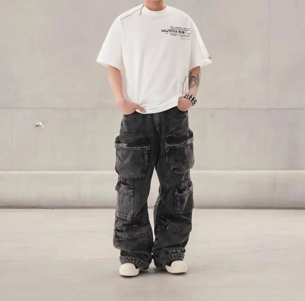 Japanese Brand × Jean Washed Cargo Denim Jeans Size US 34 / EU 50 - 7 Thumbnail