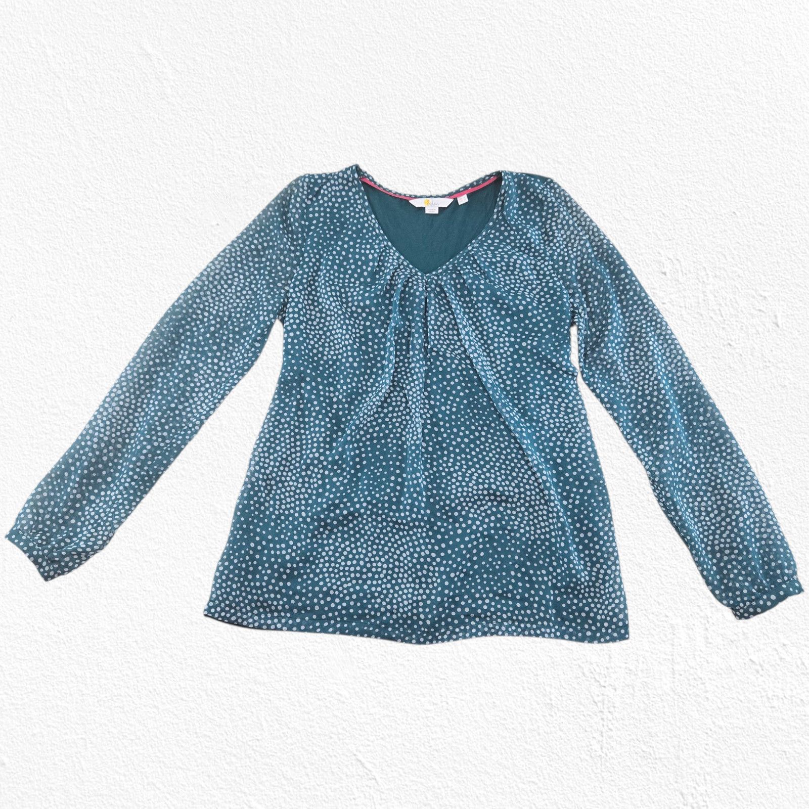 Boden Boden Teal Polka Dot Blouse Sheer Long Sleeves Blouse Size 2 Size XS / US 0-2 / IT 36-38 - 4 Thumbnail