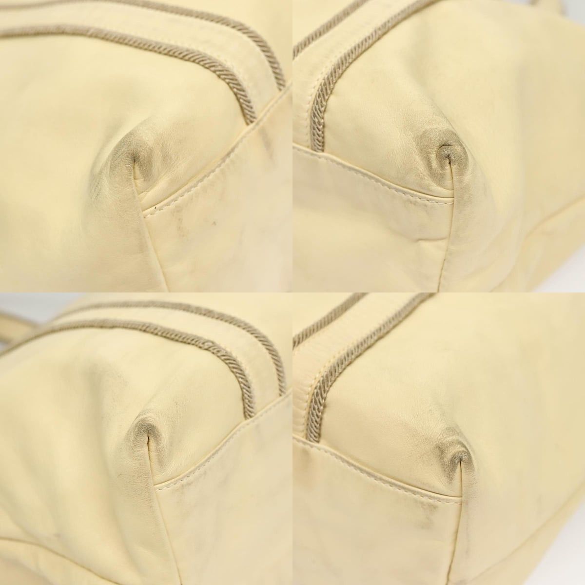 Prada PRADA Hand Bag Leather Cream Silver Size ONE SIZE - 10 Thumbnail
