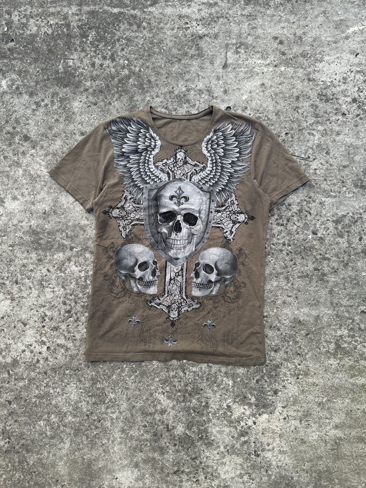 Designer Y2K Style Affliction Logo Cross Skull AngelT-shirt Opium M Size US M / EU 48-50 / 2 - 1 Thumbnail