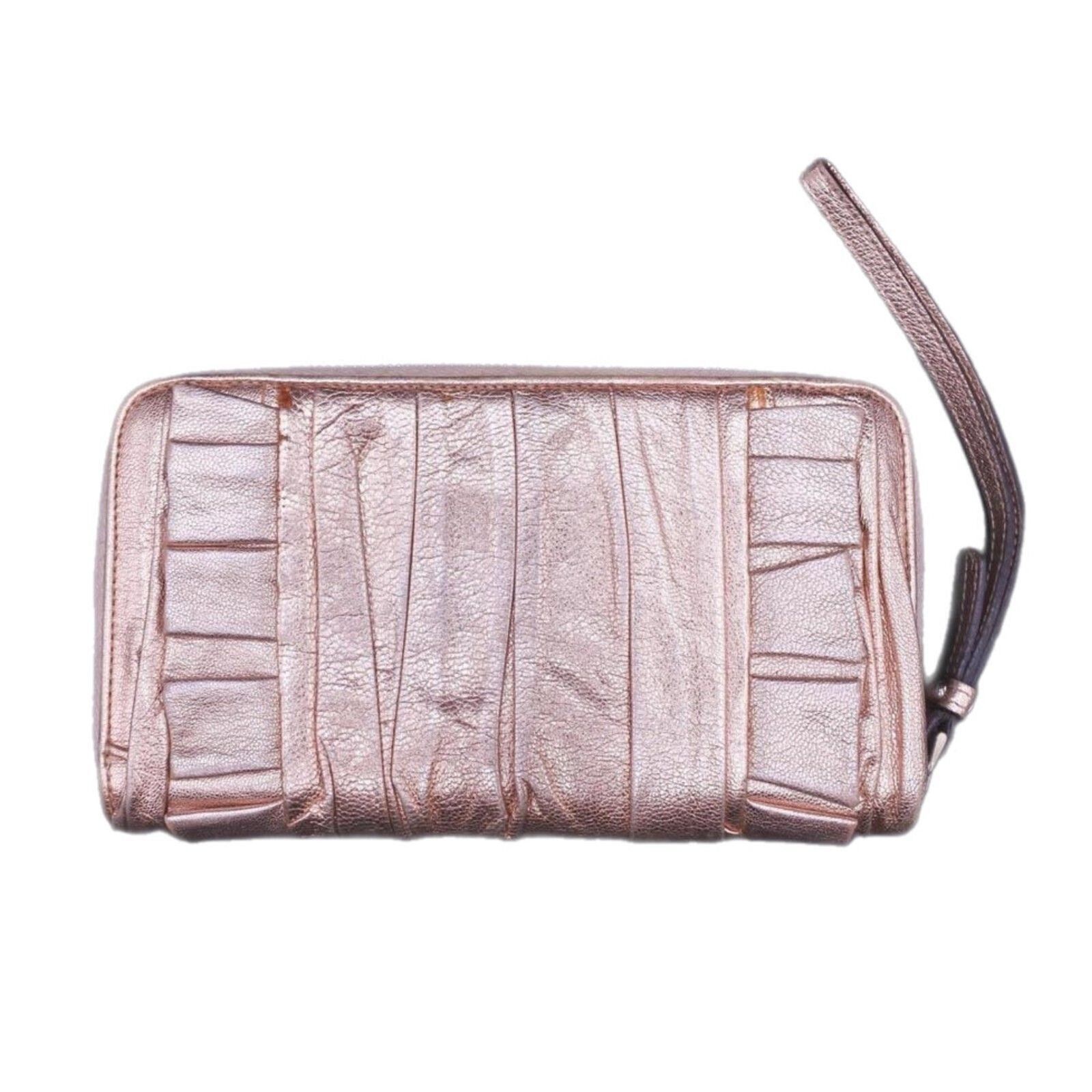 Dolce & Gabbana Dolce & Gabbana RARE Rose Gold Leather Ruffle Zippy Wallet Size ONE SIZE - 2 Thumbnail