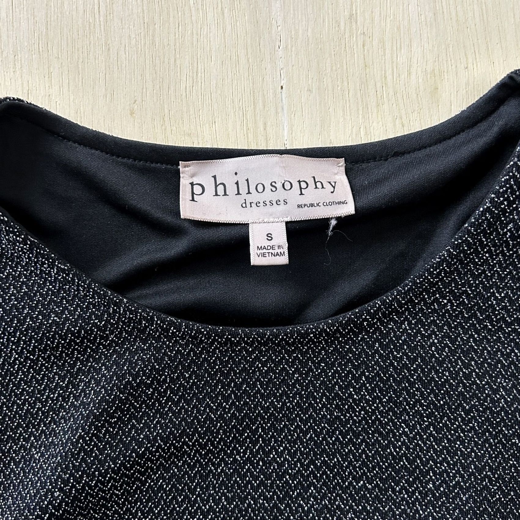 Vintage Philosophy Republic Clothing Dress Womens Small Black Herringbone Sheath Midi Size S / US 4 / IT 40 - 2 Thumbnail