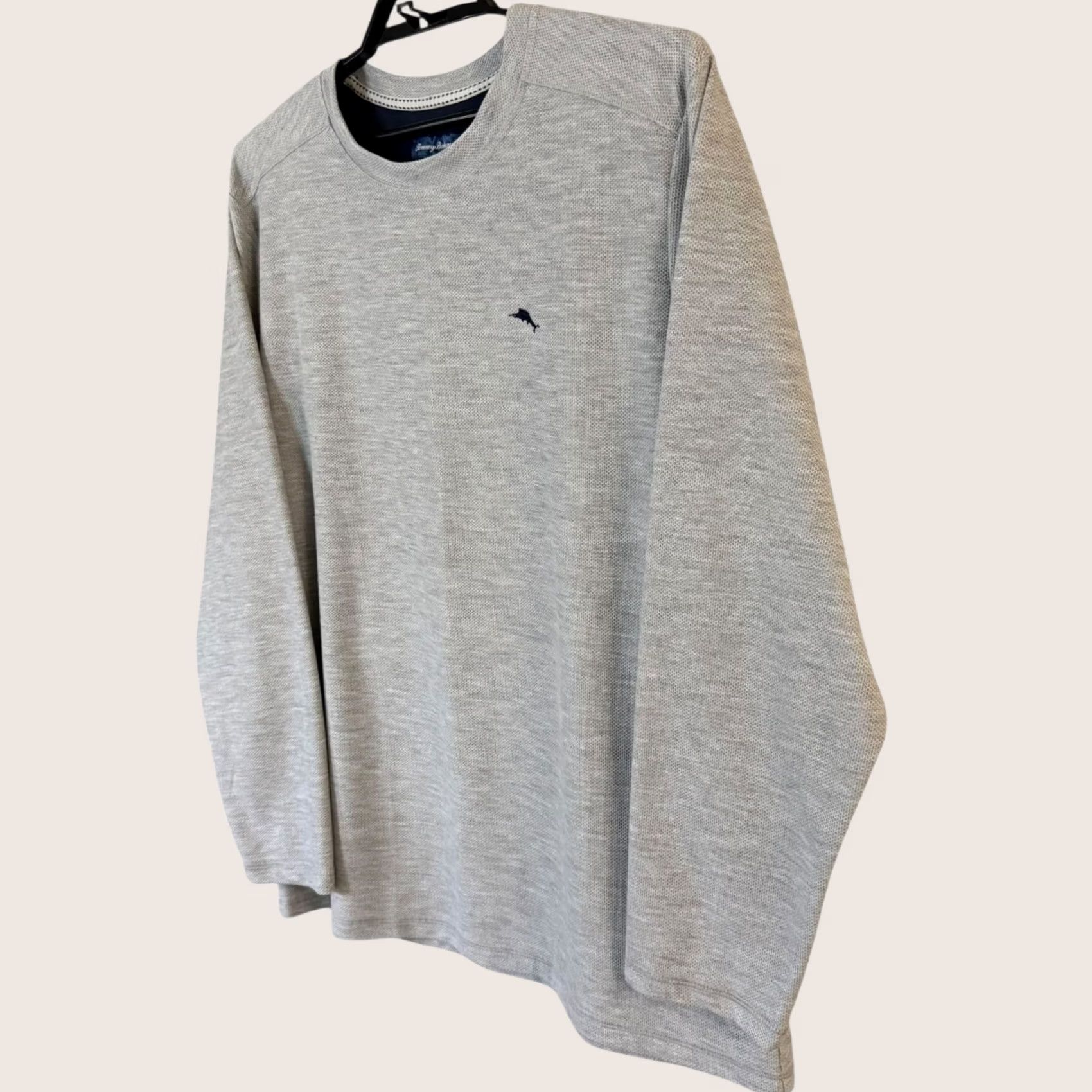 Tommy Bahama Tommy Bahama Textured Crewneck Shirt Gray Men's XL Lounge Long-Sleeve Pullover Size US XL / EU 56 / 4 - 1 Thumbnail