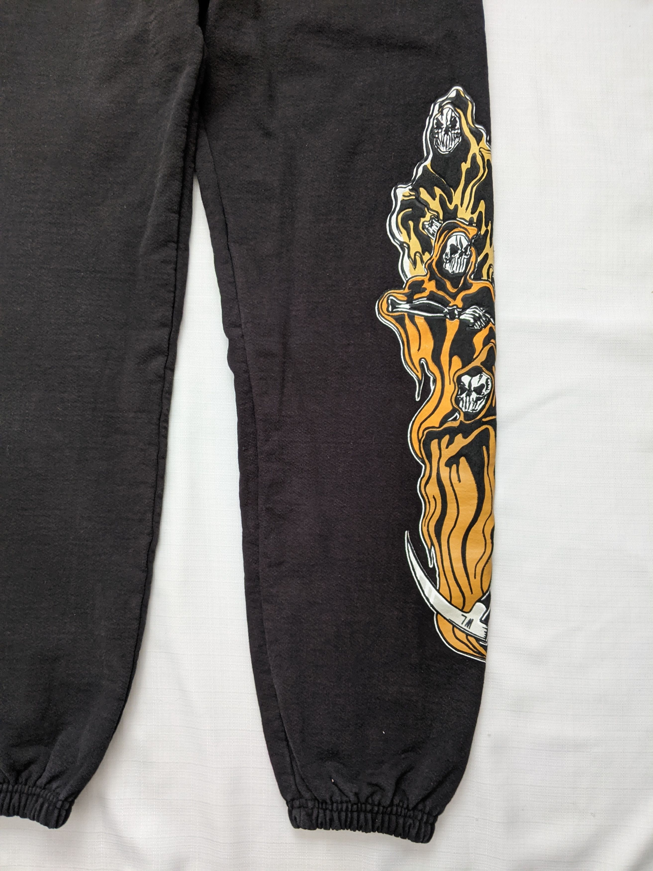 Warren Lotas Three Reaper Sweatpants Black Yellow Size US 27 - 2 Thumbnail
