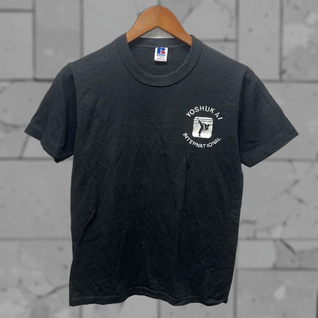 Russell Athletic VINTAGE Russell Athletic Tee Mens S Black USA Yoshukai International Stitch Shirt Size US S / EU 44-46 / 1 - 1 Thumbnail