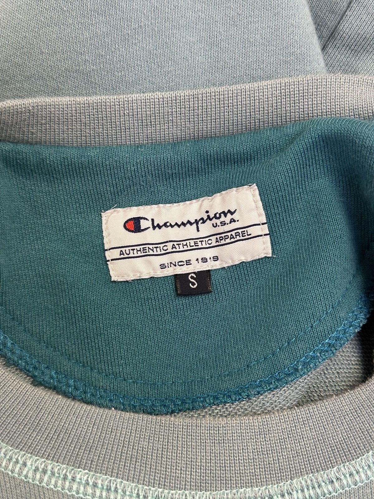 Champion × Vintage Vintage Y2K Champion Blue Cotton Sweatshirt Size US S / EU 44-46 / 1 - 10 Thumbnail