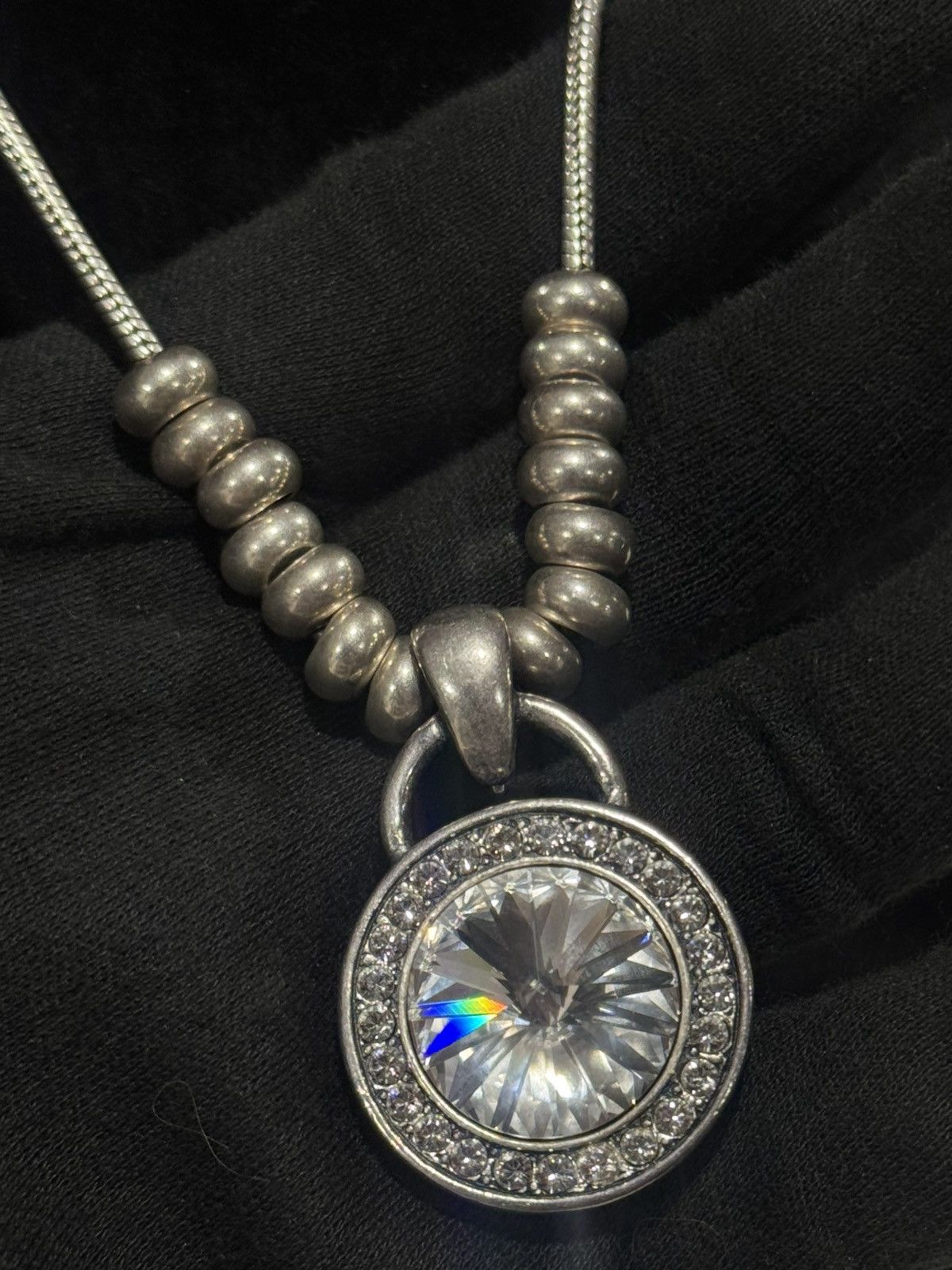 Jewelry Vintage Miglio Crystal Pendant Necklace Statement Jewelry Size ONE SIZE - 4 Thumbnail