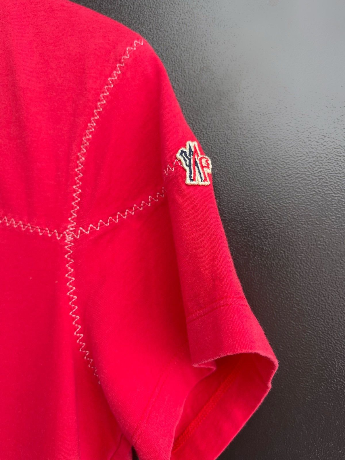 Moncler Grenoble Moncler Grenoble Women's Red T-Shirt - Made in Italy Size L / US 10 / IT 46 - 3 Thumbnail