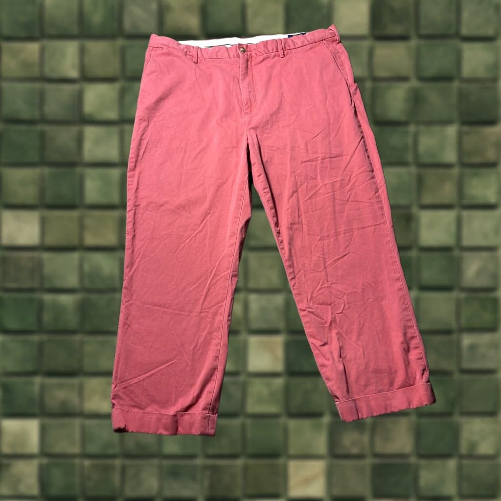 Polo Ralph Lauren Polo Ralph Lauren Chino Pants Mens 40x32 Pink Cotton Blend Stretch Straight Fit - Vintage - Business Casual Size US L / EU 52-54 / 3 - 1 Thumbnail