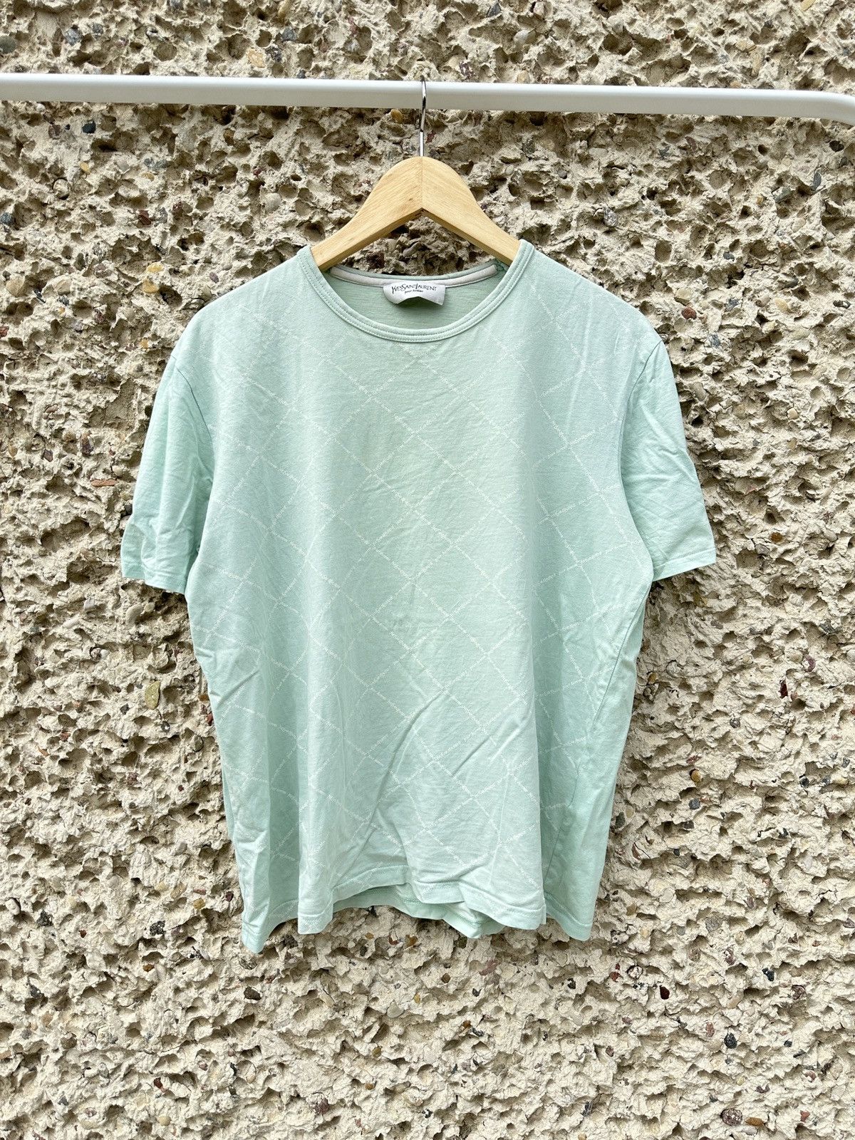 Yves Saint Laurent Vintage YSL monogram mint pastel tee t-shirt Size US M / EU 48-50 / 2 - 1 Thumbnail