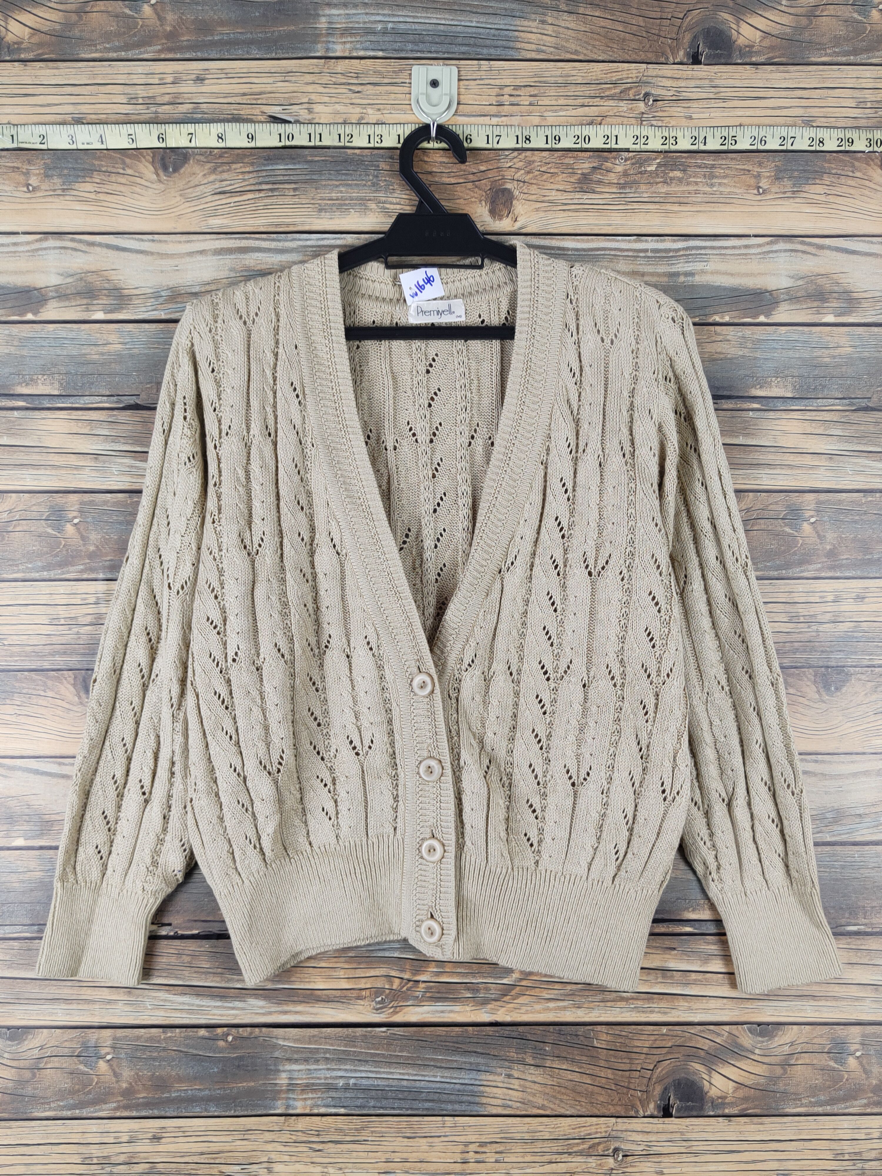 Aran Isles Knitwear Premiyell Light Brown Knitwear Cardigan #W1646 Size M / US 6-8 / IT 42-44 - 1 Thumbnail