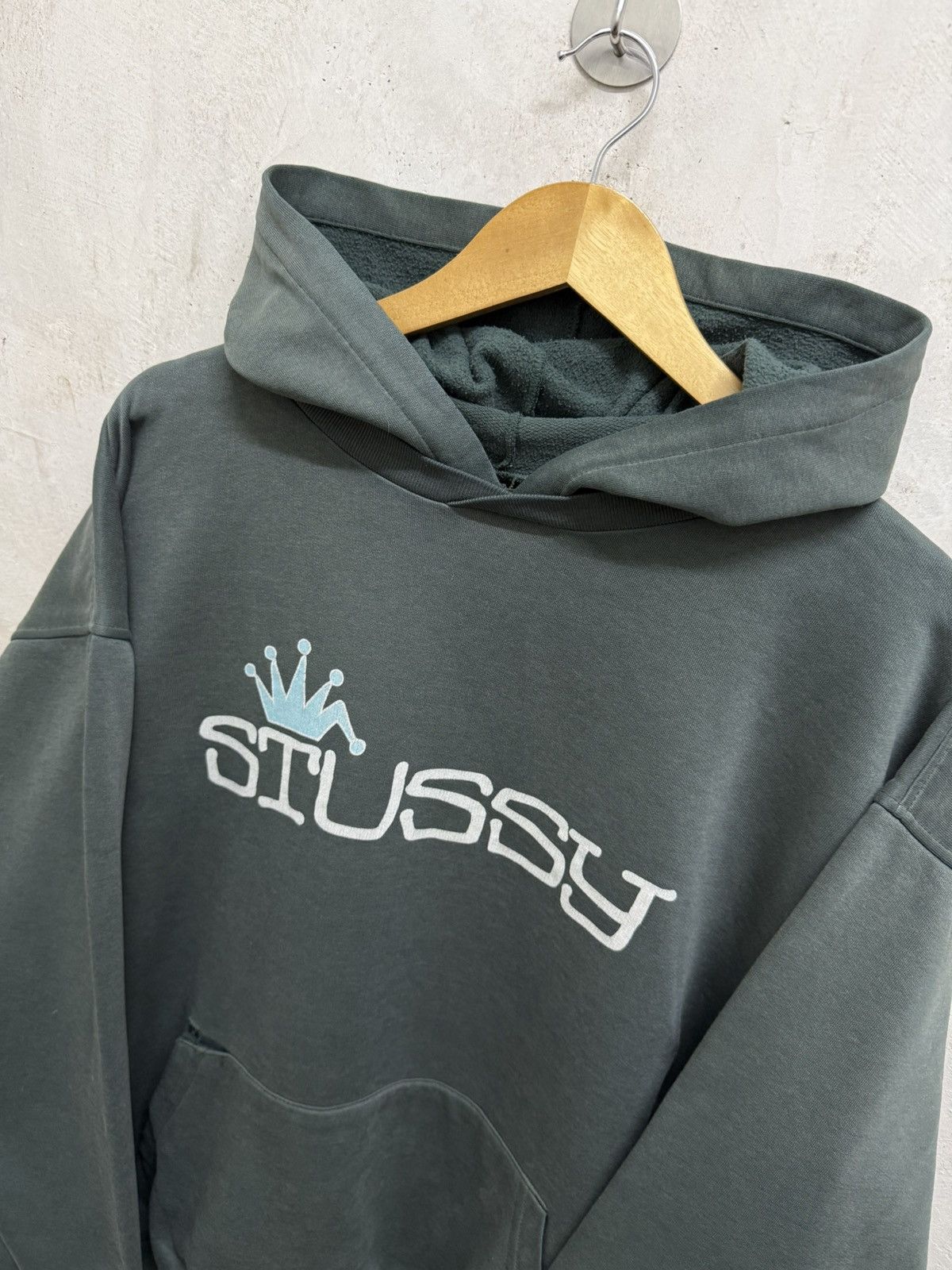 Stussy Vintage 80s Distressed Stussy Crown Faded Hoodie Size US XL / EU 56 / 4 - 3 Thumbnail