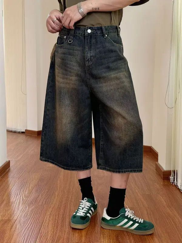 VIBE Blue washed vintage distressed denim shorts y2k Size US 32 / EU 48 - 1 Thumbnail