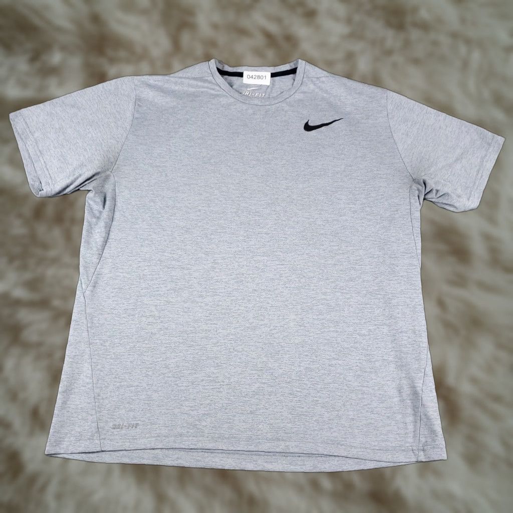 Nike Nike T Shirt Mens XL Gray Swoosh Running Active Gym Short Sleeve Size US XL / EU 56 / 4 - 1 Thumbnail