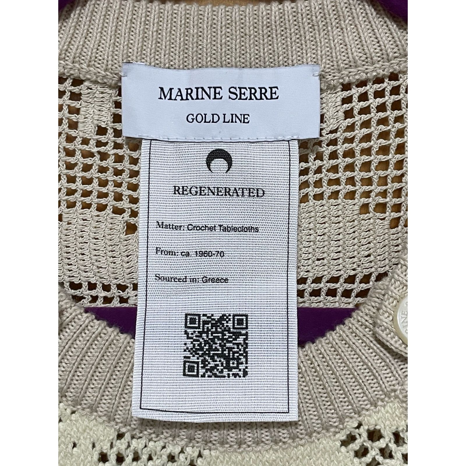 Marine Serre SS23 Marine Serre Beige Crochet Regenerated Sweater Size M Size US M / EU 48-50 / 2 - 3 Thumbnail