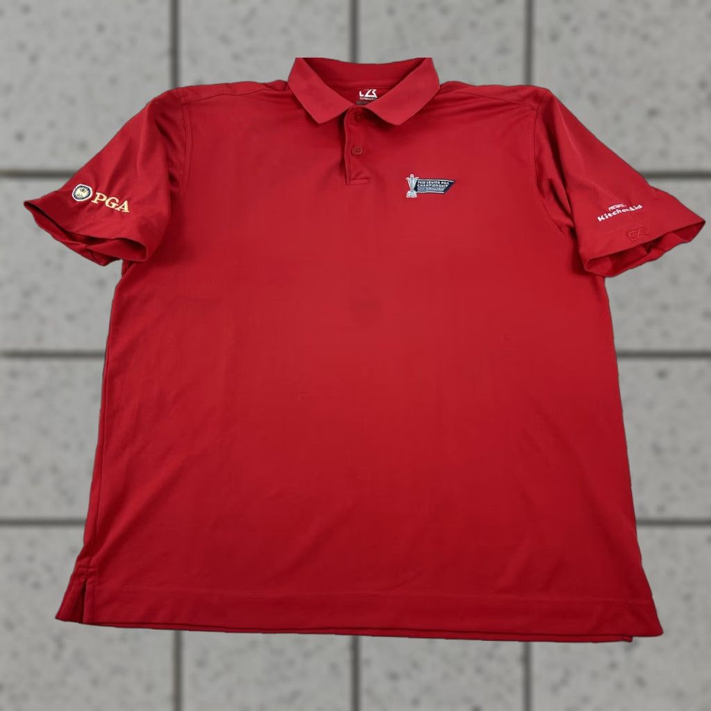 Cutter & Buck Cutter & Buck Polo Red Golf XL Men's PGA Tour 74th Championship Mens (Pre owned) Size US XL / EU 56 / 4 - 1 Thumbnail