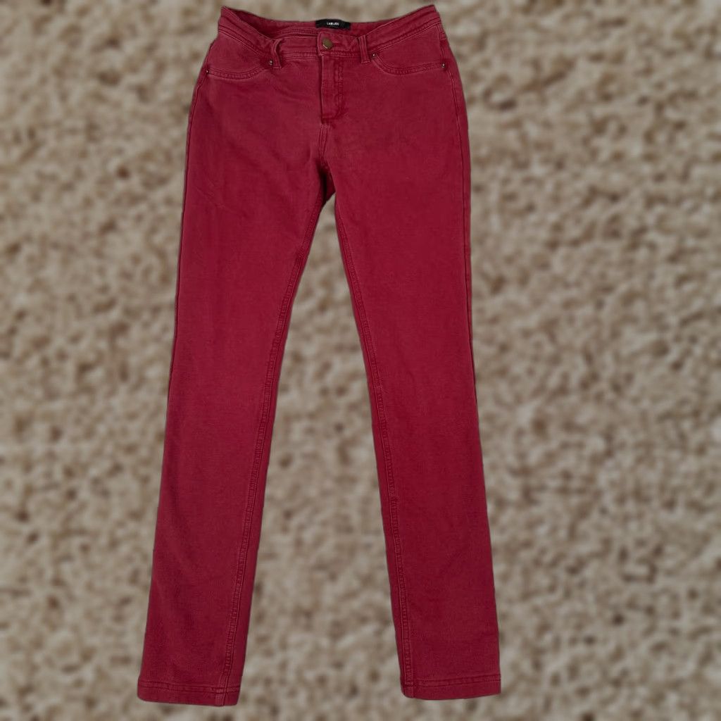 Vintage Labijou Women's Slim Fit Skinny Jeans Red Cotton Blend Stretch 26x30 Mid Rise Modern Design Size 36" / US 14 / IT 50 - 1 Thumbnail