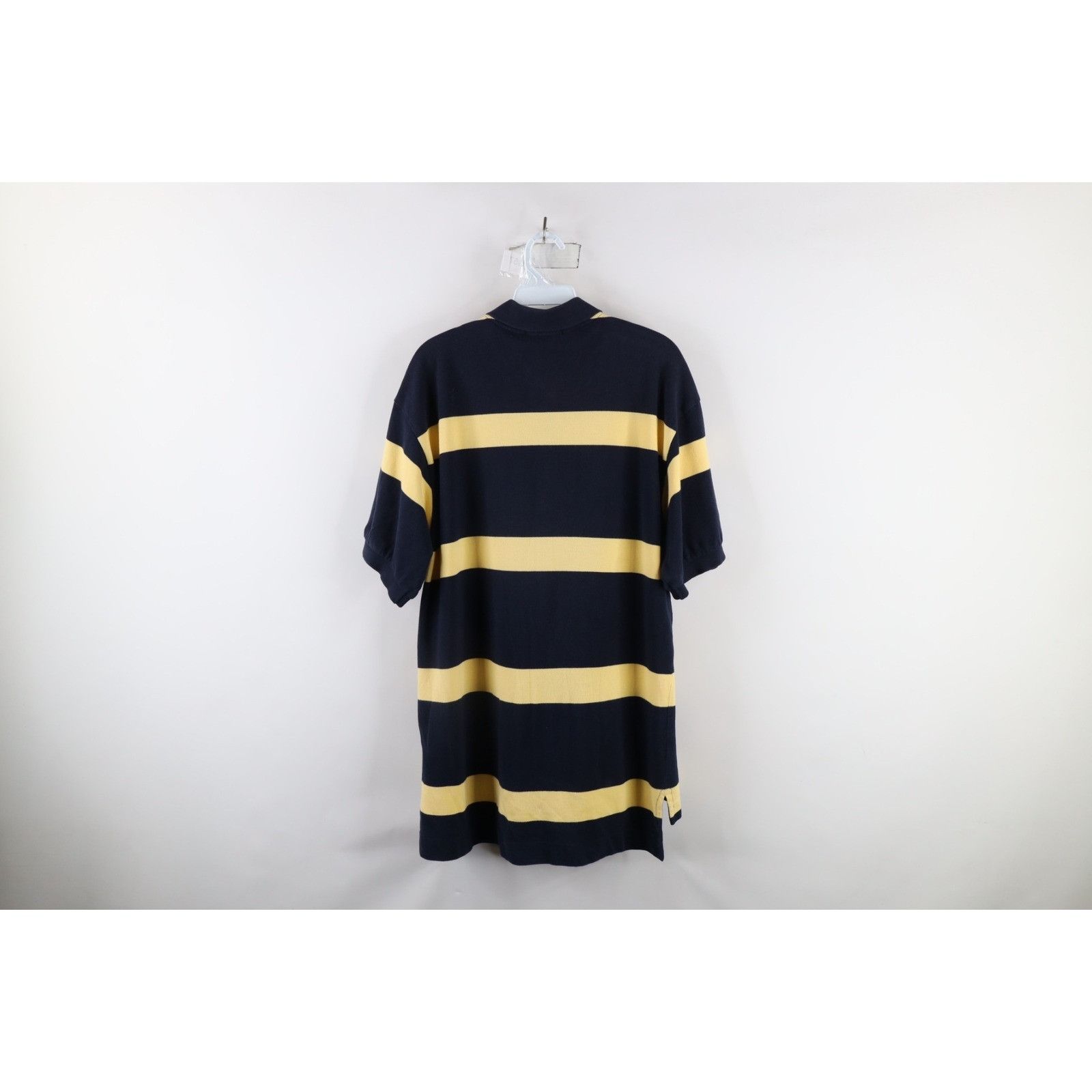 Nautica × Vintage Vintage 90s Nautica Faded Spell Out Striped Polo Shirt Size US M / EU 48-50 / 2 - 7 Thumbnail