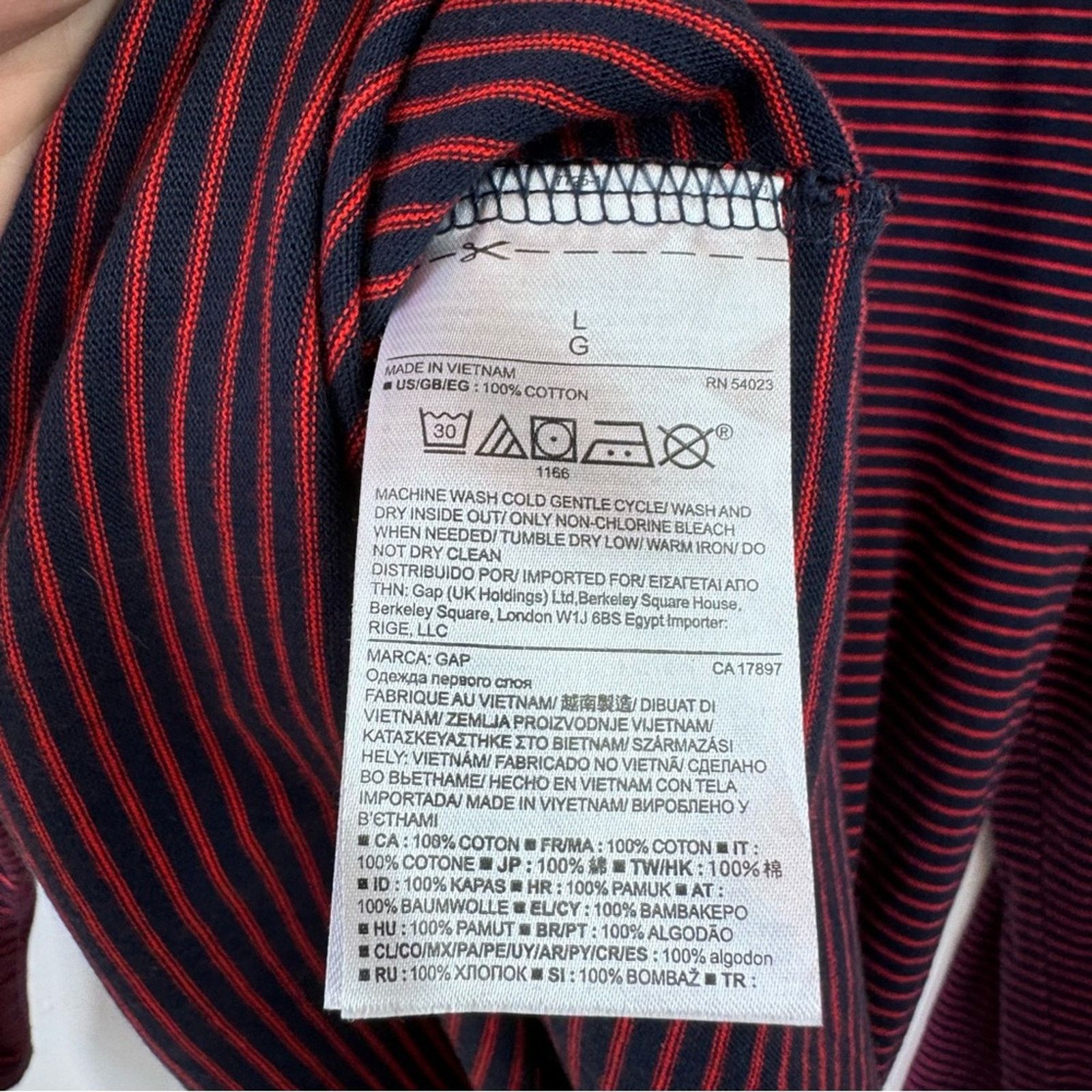 Gap Gap Navy & Red Mixed Stripe Breton Tee Shirt Womens Large Size L / US 10 / IT 46 - 8 Thumbnail