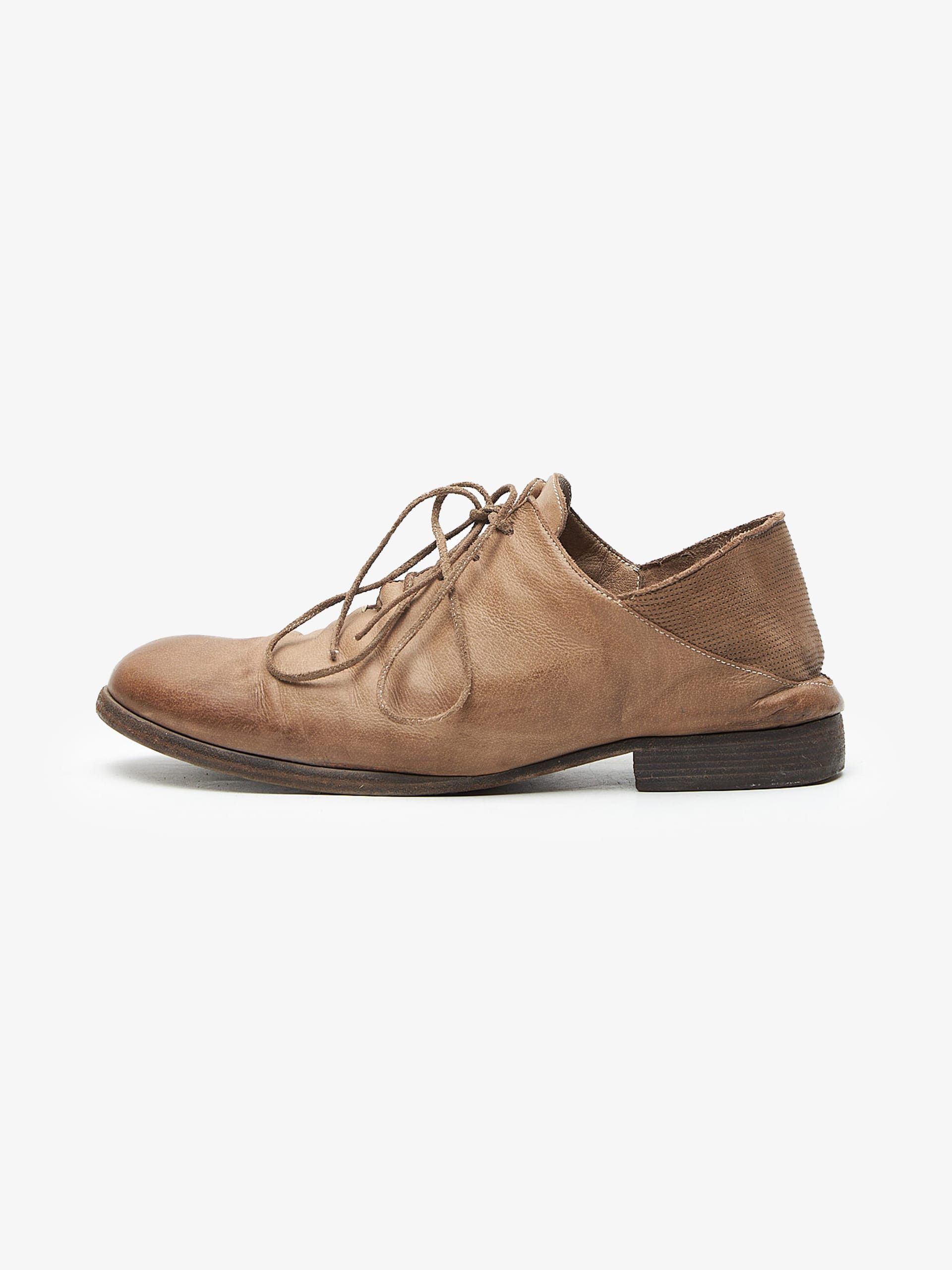 Cappucino Back Laser Cut Leather Derby Shoes