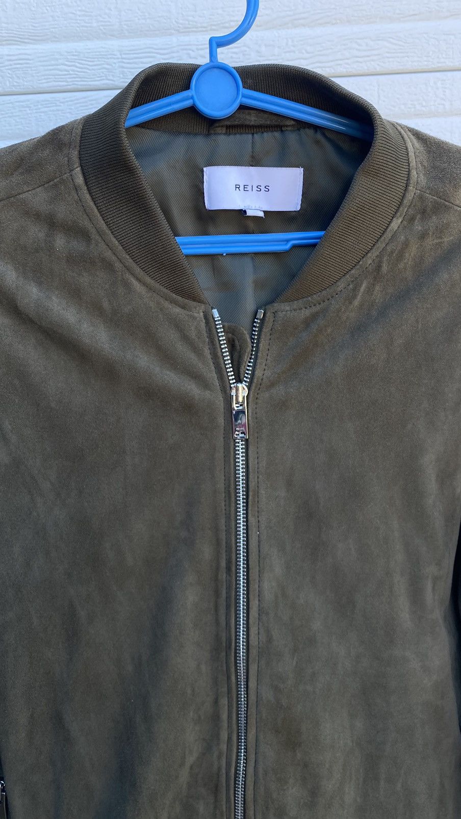 Reiss Reiss Suede Bomber Jacket - Medium - Olive Green Size US M / EU 48-50 / 2 - 2 Thumbnail