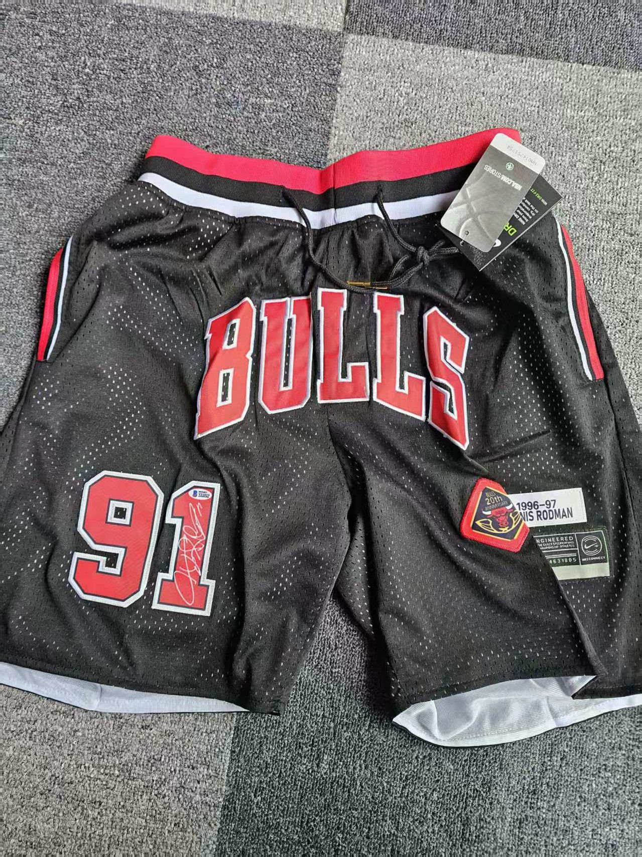 NBA Bulls #91 Dennis Rodman Short With Pocket Large Size Size US 36 / EU 52 - 1 Thumbnail