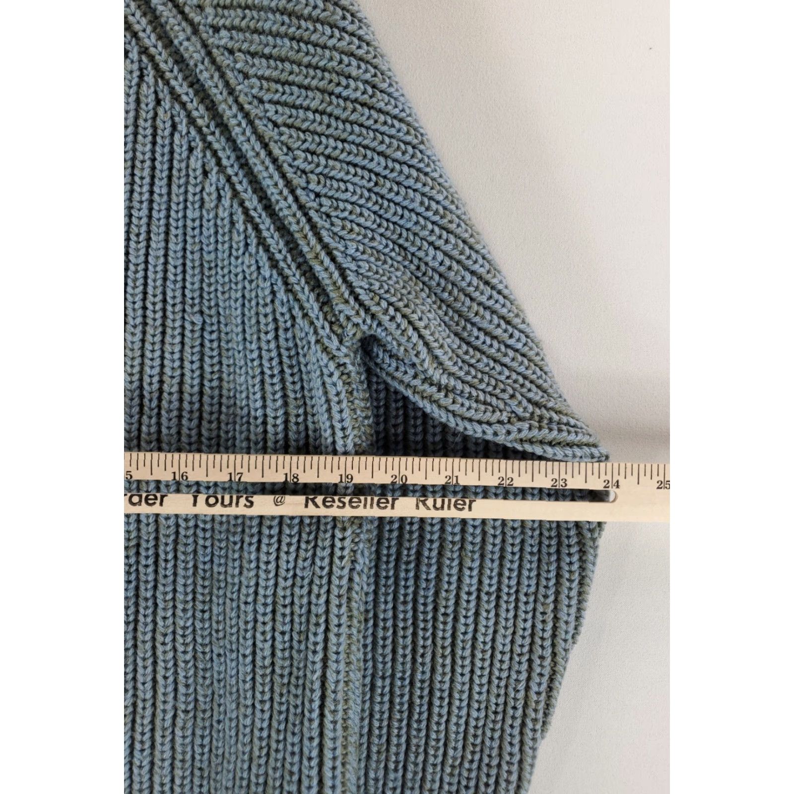 Vintage VINTAGE VTG Sweater Scotland 100% Wool 50s 60s Blue Green Ribbed Stockinette Mens L Blue Stockinette Pullover Men Size US L / EU 52-54 / 3 - 5 Thumbnail