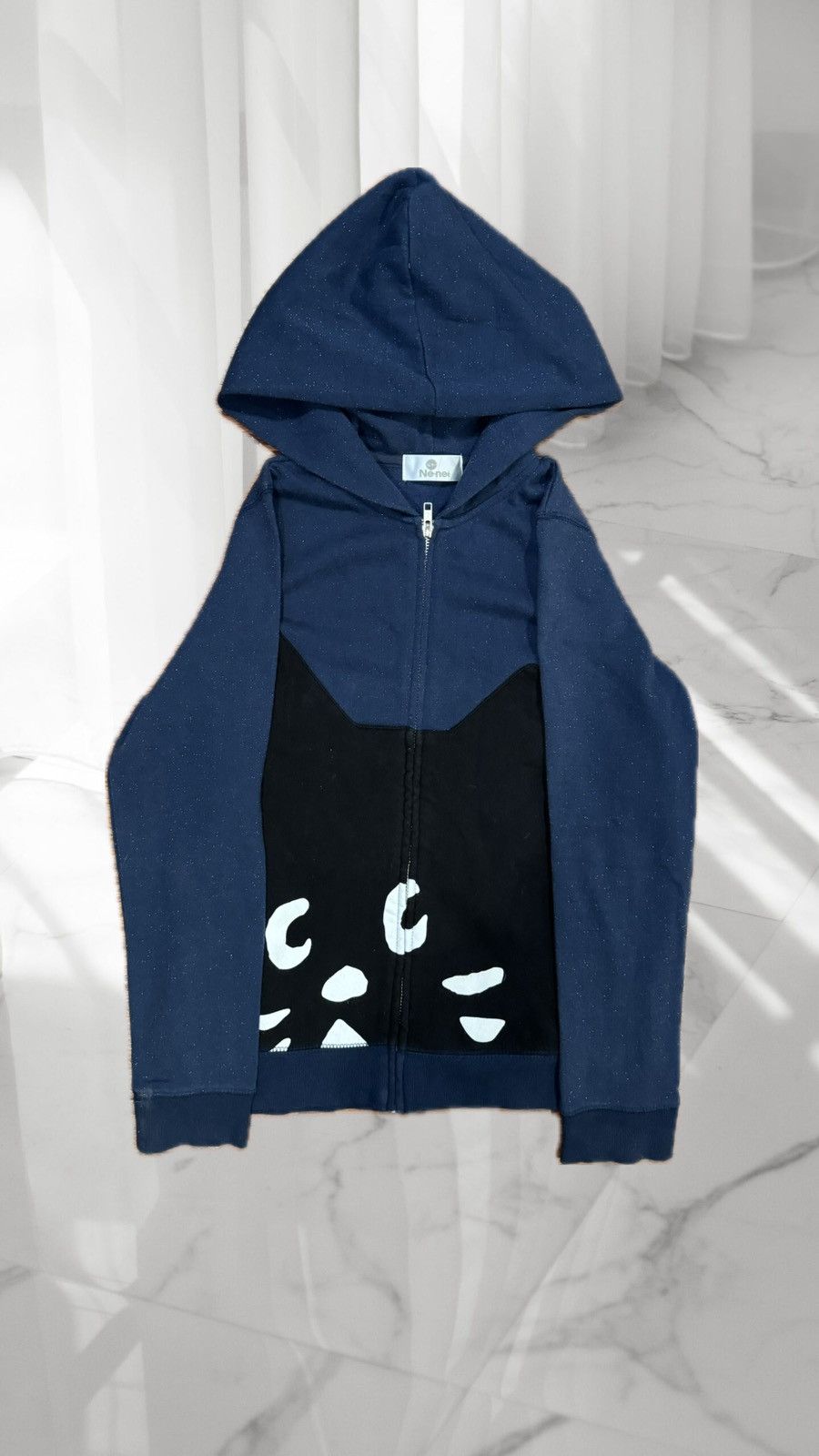 Nenet Glitter hoodie ネネット ジップパーカー にゃー Issey Miyake × Ne-Net Ne-Net Nya Cat Full Zip Glitter Hoodie | Grailed