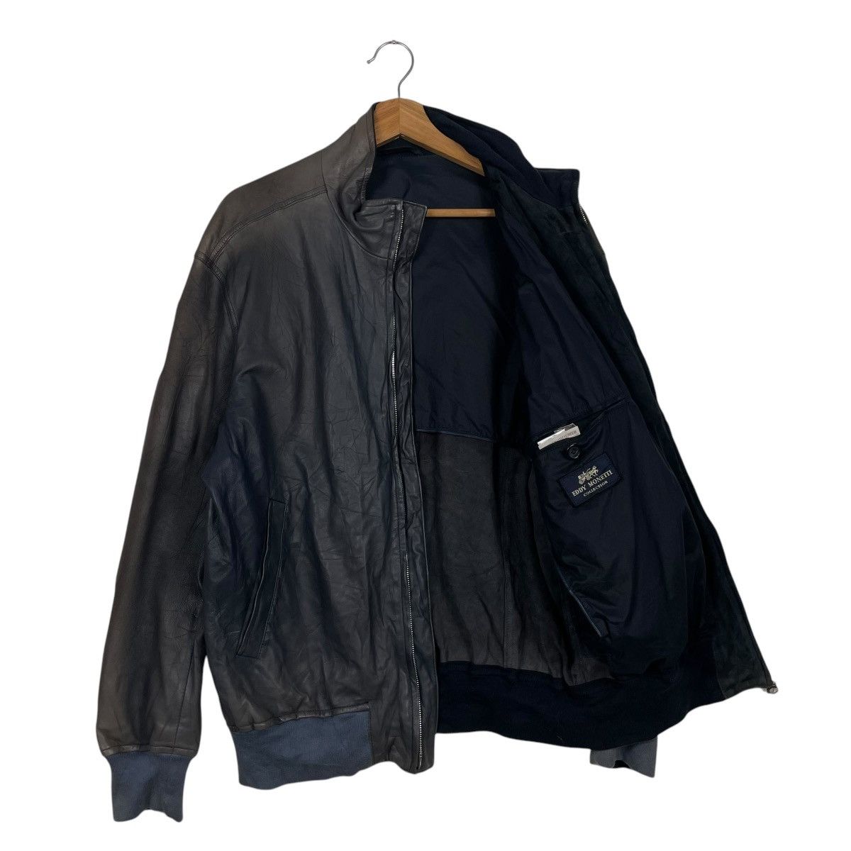 Designer 💥 LEATHER BIKER EDDY MONETTI JACKET Size US M / EU 48-50 / 2 - 9 Thumbnail