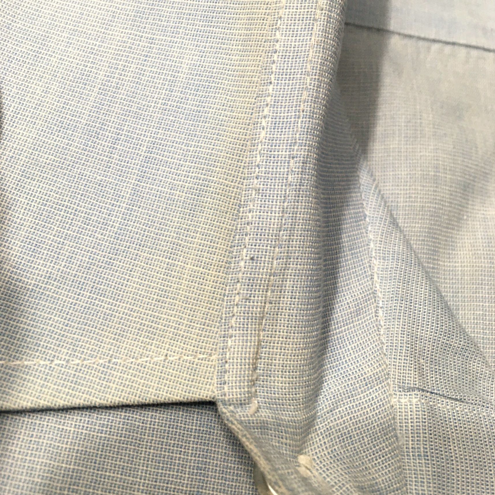 Vintage Vtg 80's Deluxe Tailored Light Blue large collar dress shirt L 17 x 34 Long Sleeve Cotton Kong Grand Vintage Shirt Mens Size 42R - 6 Thumbnail