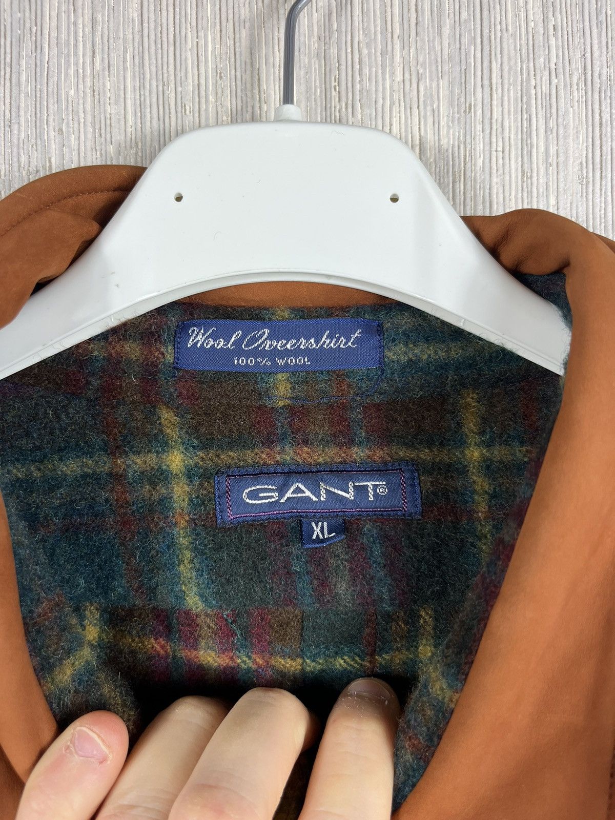 Flannel × Gant × Vintage Vintage 90s Gant plaid wool overshirt flannel checked suede Size US XL / EU 56 / 4 - 15 Thumbnail