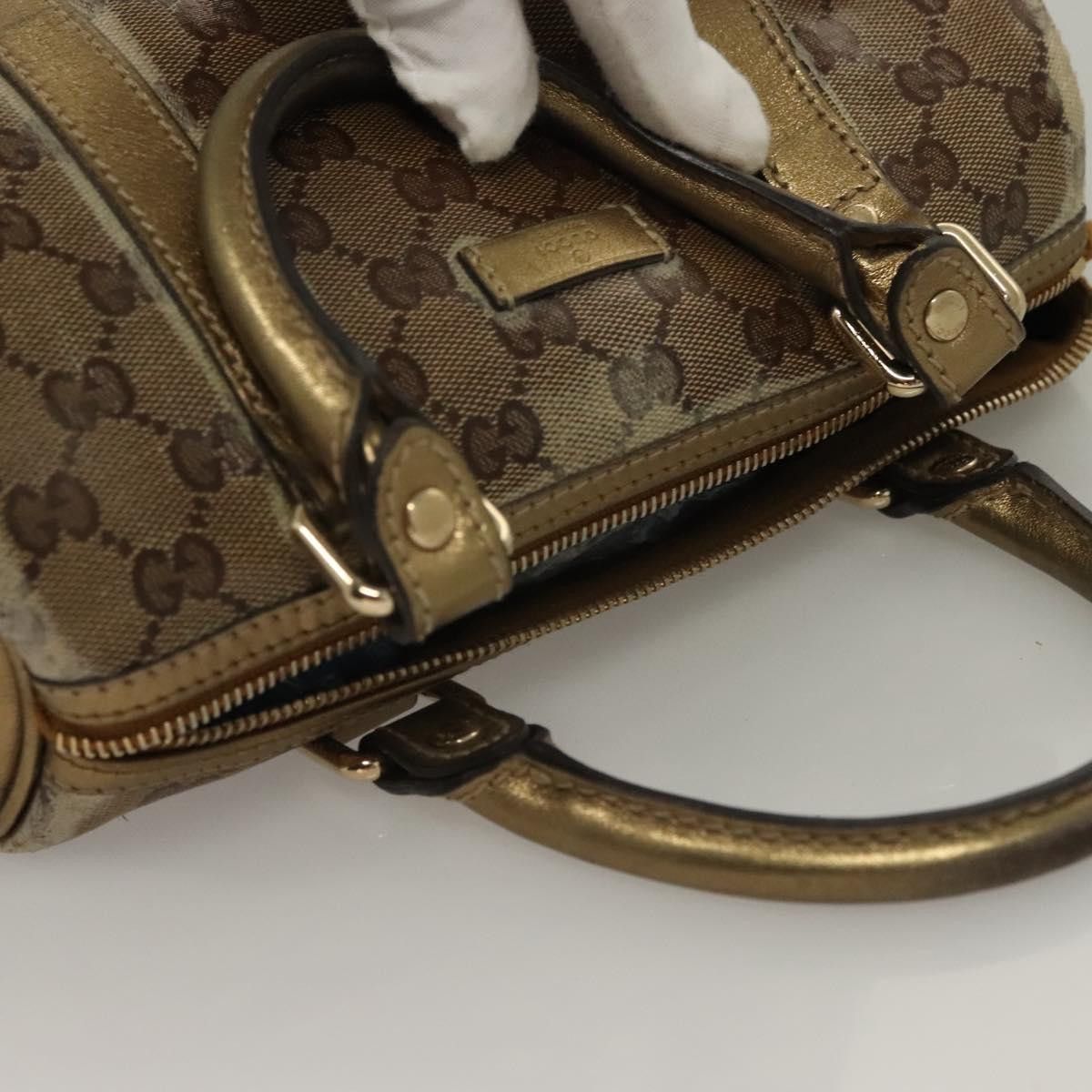 Gucci GUCCI GG Crystal Hand Bag Coated Canvas Brown Gold Size ONE SIZE - 6 Thumbnail