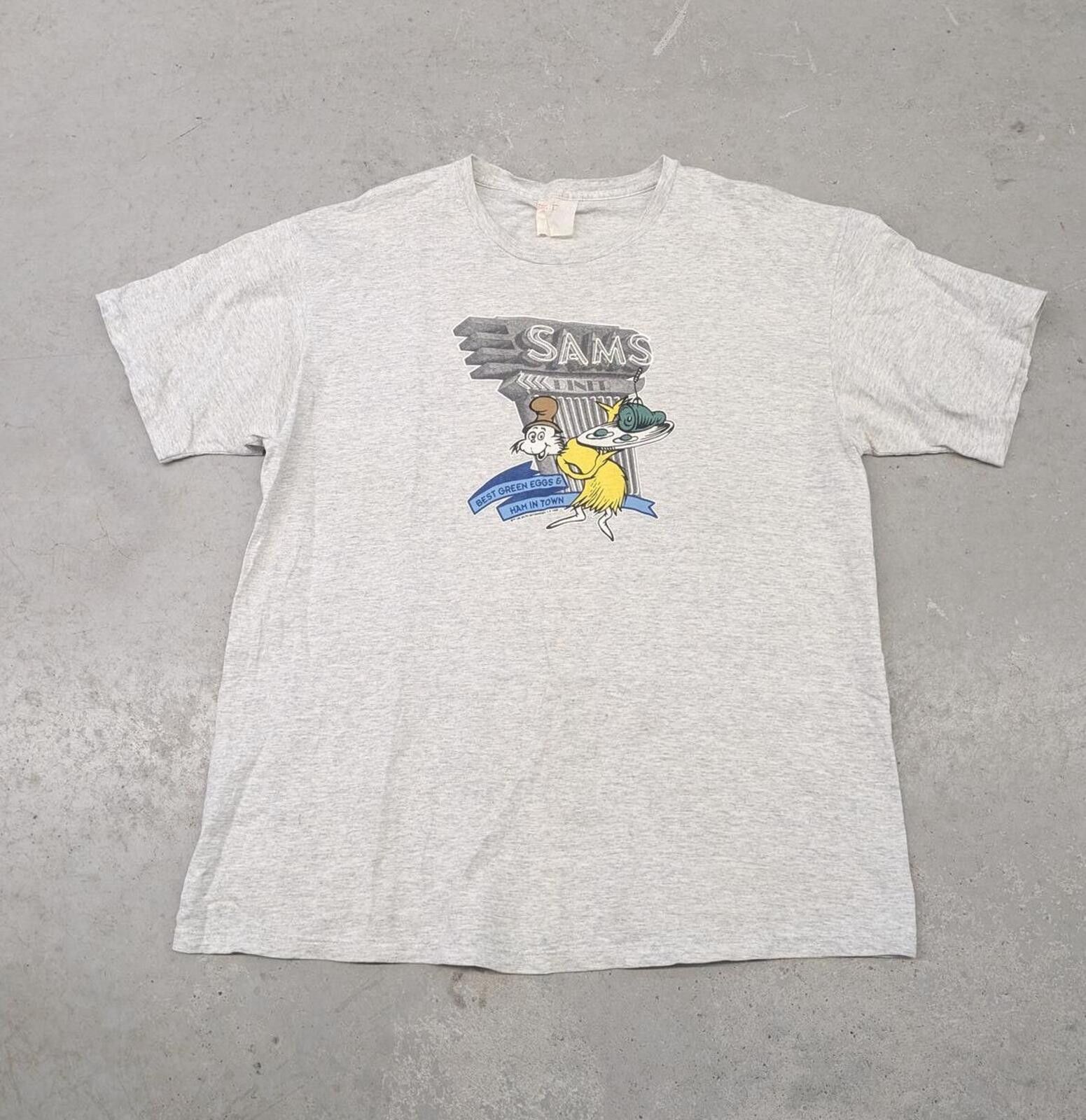 Vintage Vintage 90s Dr Seuss Green Eggs and Ham Sam's Diner T-shirt Size US XL / EU 56 / 4 - 1 Thumbnail