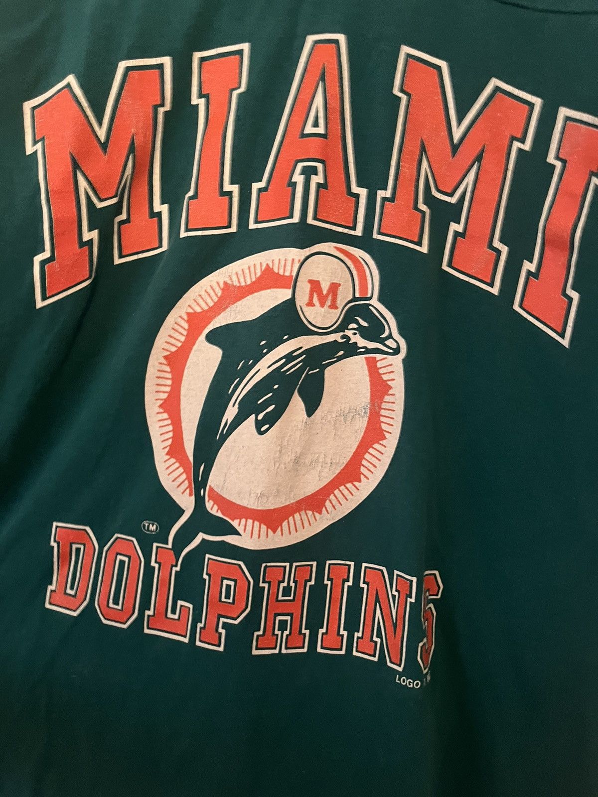 Logo 7 × Vintage Vintage 90s Miami Dolphins Logo 7 Adult Tee Shirt Size US L / EU 52-54 / 3 - 3 Thumbnail