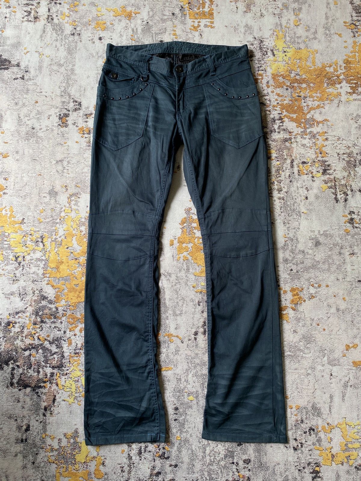 In The Attic In the Attic Claw Marks Design Dark Green Slim Flare Pant Size US 34 / EU 50 - 1 Thumbnail