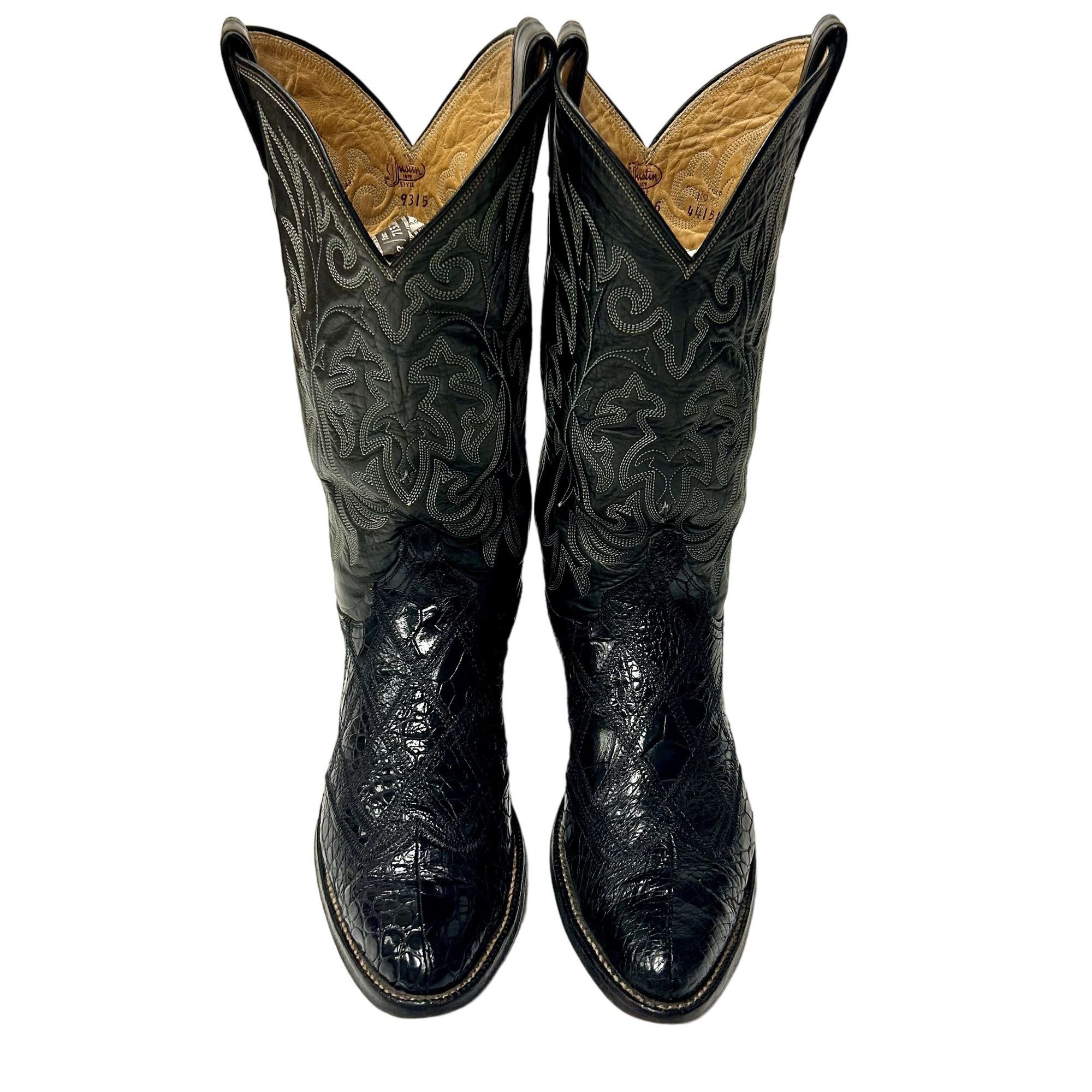 Justin Vtg Justin Leather Cowboy Western ALLIGATOR BELLY Skin Boots Size US 8.5 / EU 41-42 - 9 Thumbnail