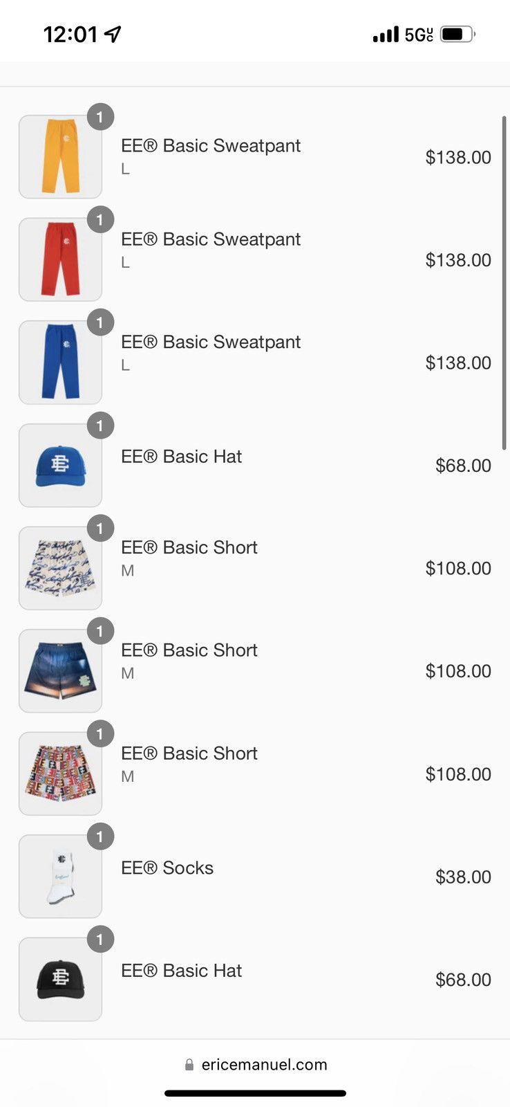 Eric Emanuel Eric Emanuel red w white EE basic sweatpants no cuff large Size US 32 / EU 48 - 2 Thumbnail