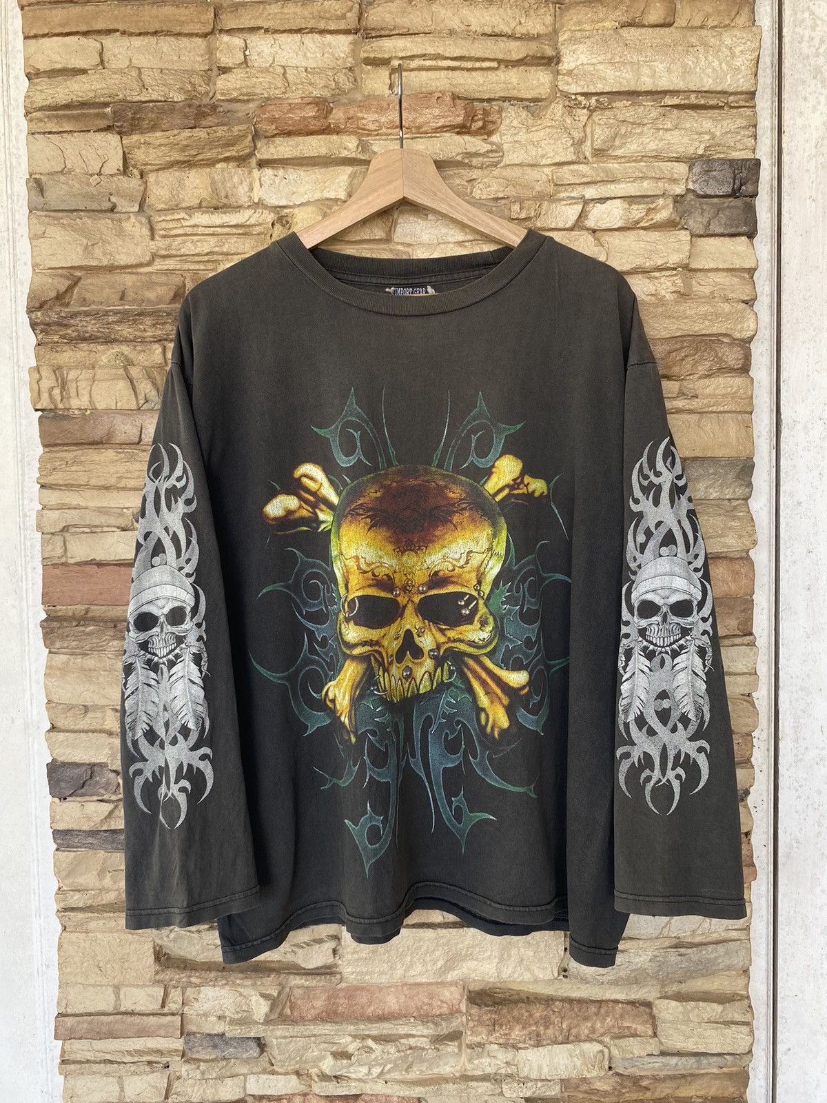 Vintage Rare Faded Vintage Skull Fullprint Long Sleeve Band Tees Size US L / EU 52-54 / 3 - 1 Thumbnail