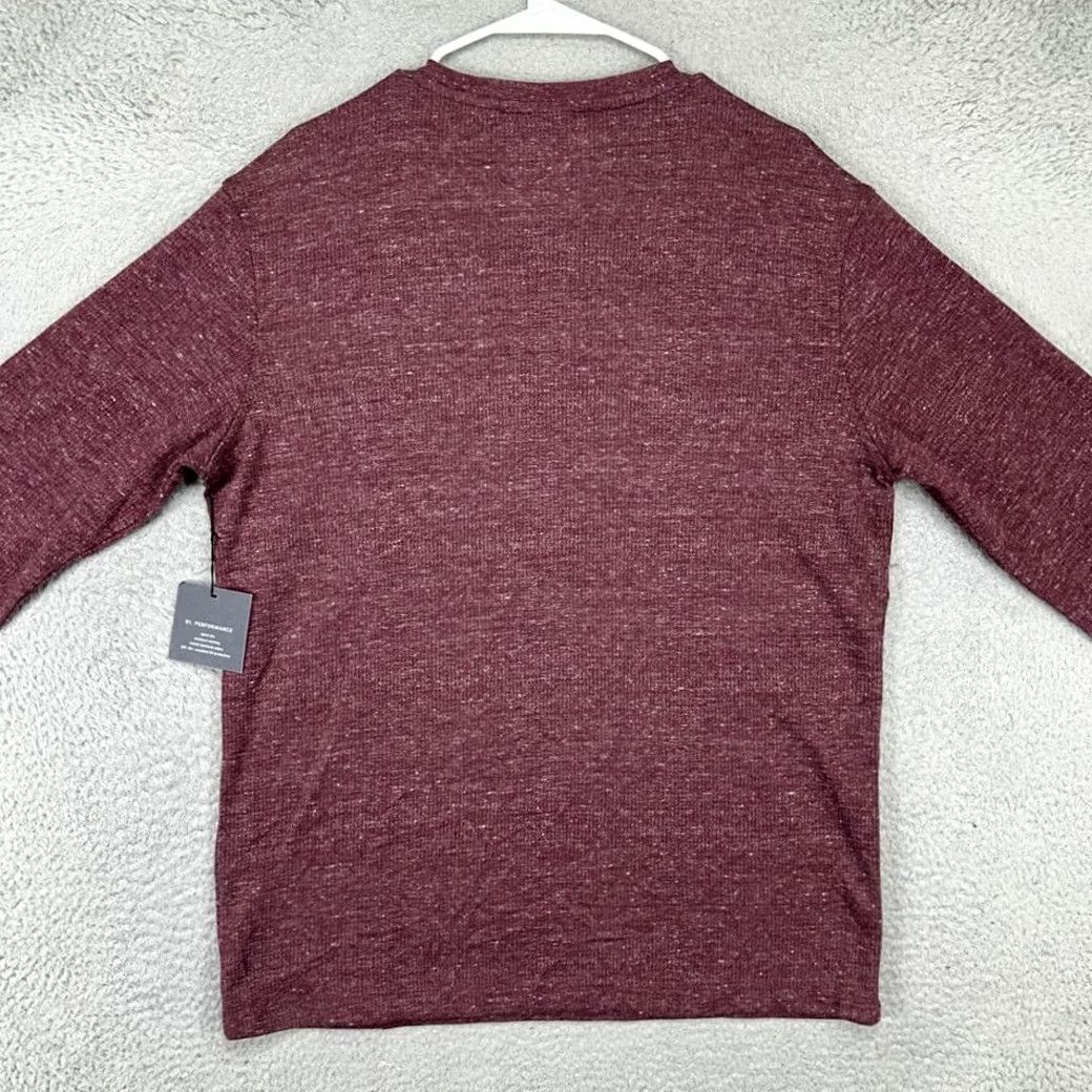 Vintage Algo Performance Henley Sweater Mens Large Tall Maroon Knit Pullover Cotton Polyester Tight-Knit Men Outdoor Walking 90s? Size US L / EU 52-54 / 3 - 3 Thumbnail