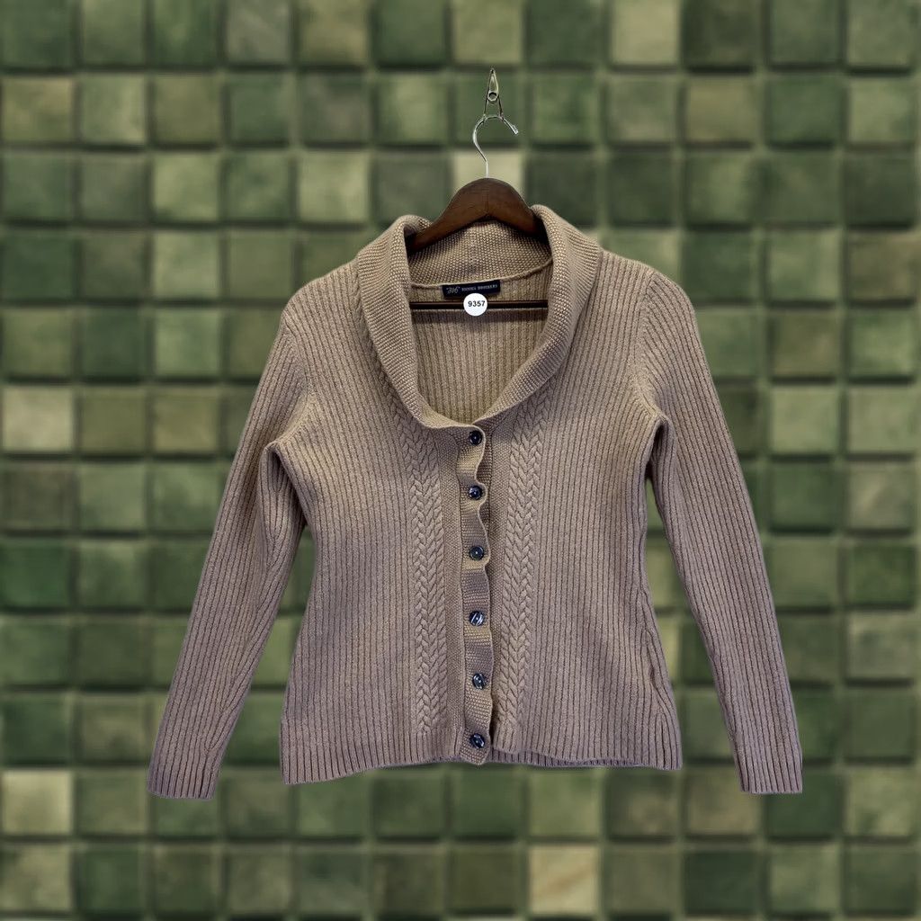 Brooks Brothers VINTAGE Brooks Brothers Cardigan Shirt Womens 100% Merino Wool Brown Small-9357 Size S / US 4 / IT 40 - 1 Thumbnail
