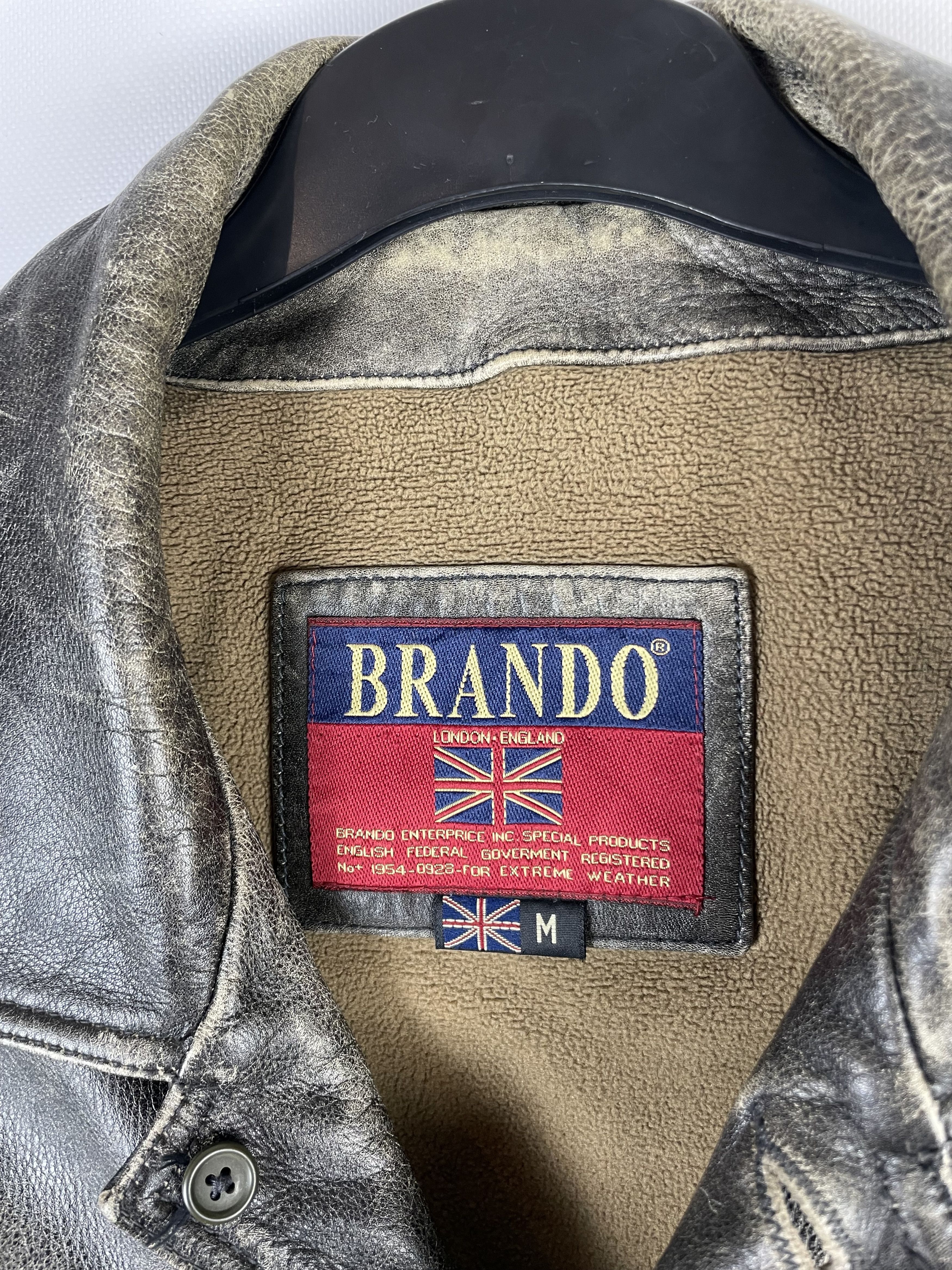 Vintage Vintage 90s Brando Leather Pilot Aviator Jacket Size US M / EU 48-50 / 2 - 4 Thumbnail
