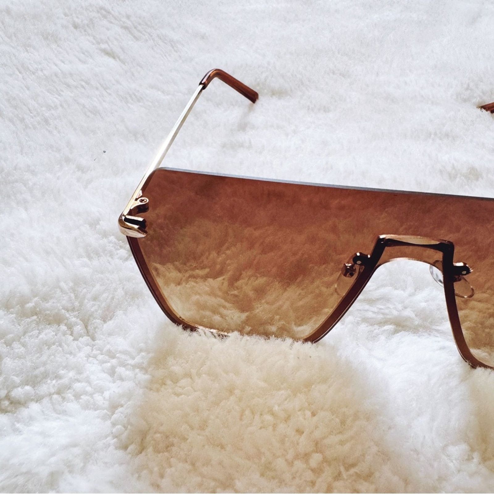 Other Kalia Clear Brown Rimless Sleek Sunglasses Size ONE SIZE - 3 Thumbnail