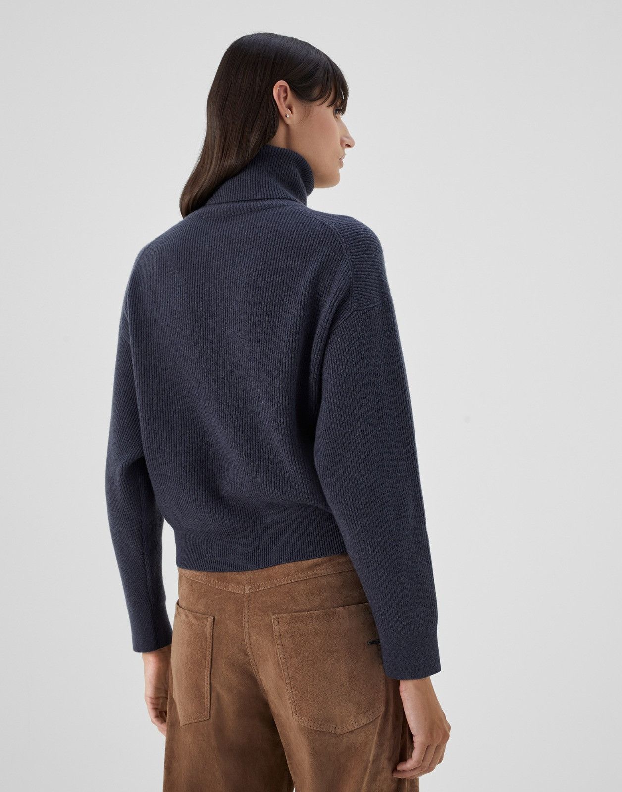 Brunello Cucinelli o1la1rc1a0225 Turtleneck Sweater in Blue Size M / US 6-8 / IT 42-44 - 2 Thumbnail