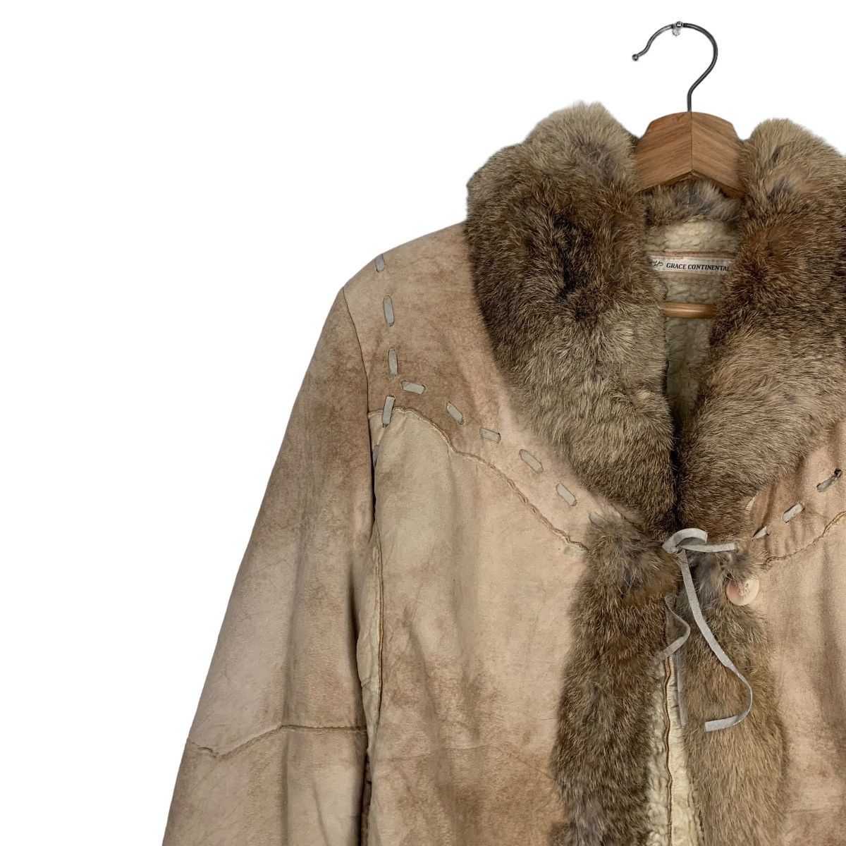 Vintage GRACE CONTINENTAL Rabbit Fur Sherpa Jacket #0218-C10 Size XS / US 0-2 / IT 36-38 - 7 Thumbnail