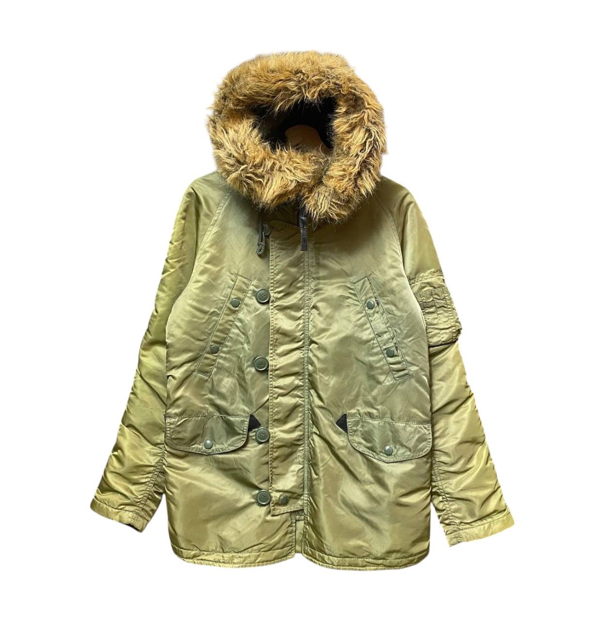 Alpha Industries × Vintage VINTAGE ALPHA INDUSTRIES SUNFADED HOODIE BOMBER MILITARY Size US S / EU 44-46 / 1 - 1 Thumbnail