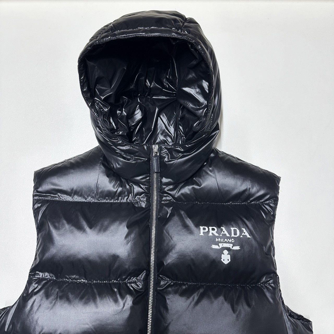 Prada Prada mens size S M black re-nylon Jacket gilet Vest | Grailed