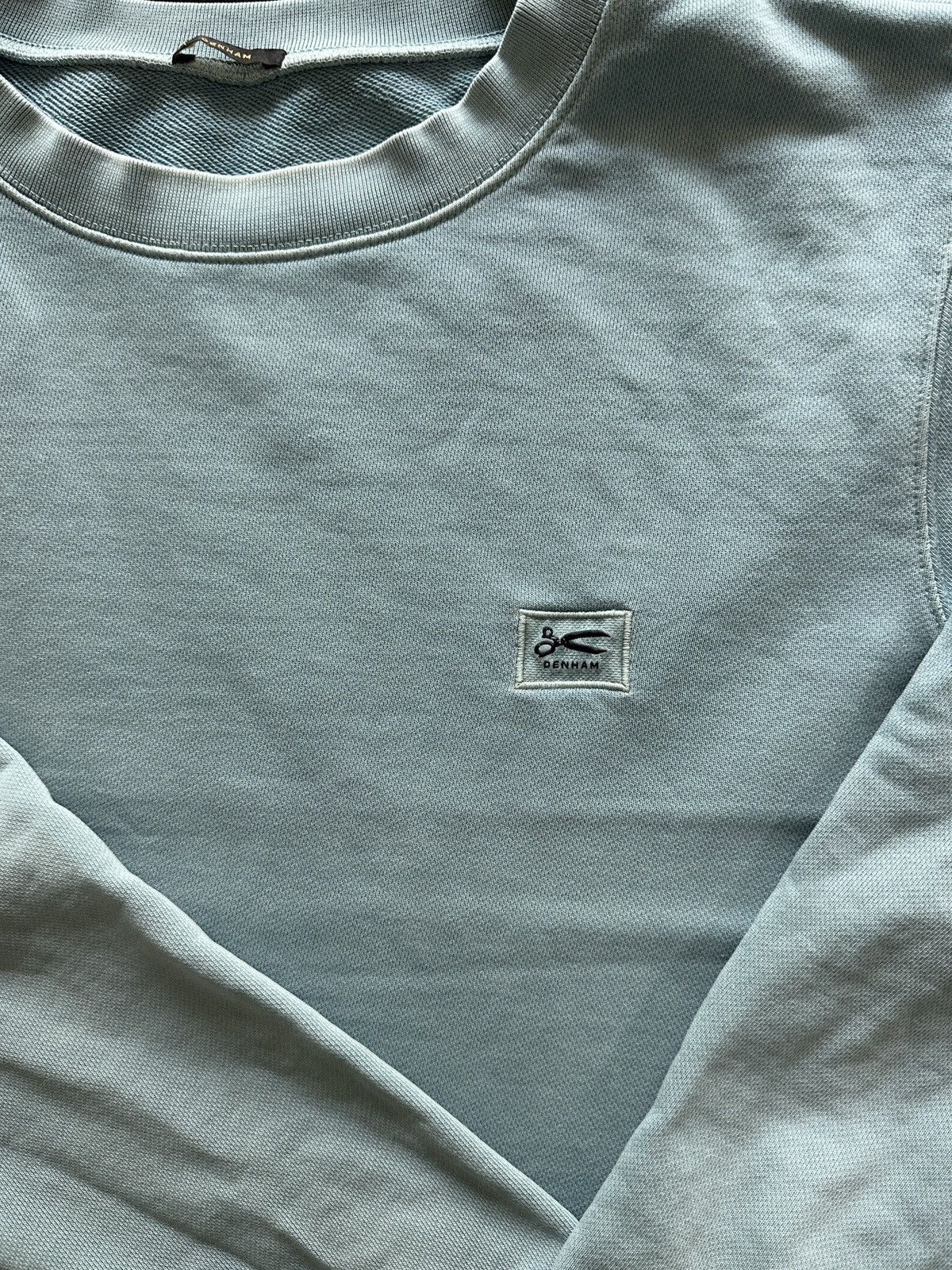 DENHAM Denham Garment Dyed Crewneck Sweatshirt Mint Green Size US M / EU 48-50 / 2 - 3 Thumbnail