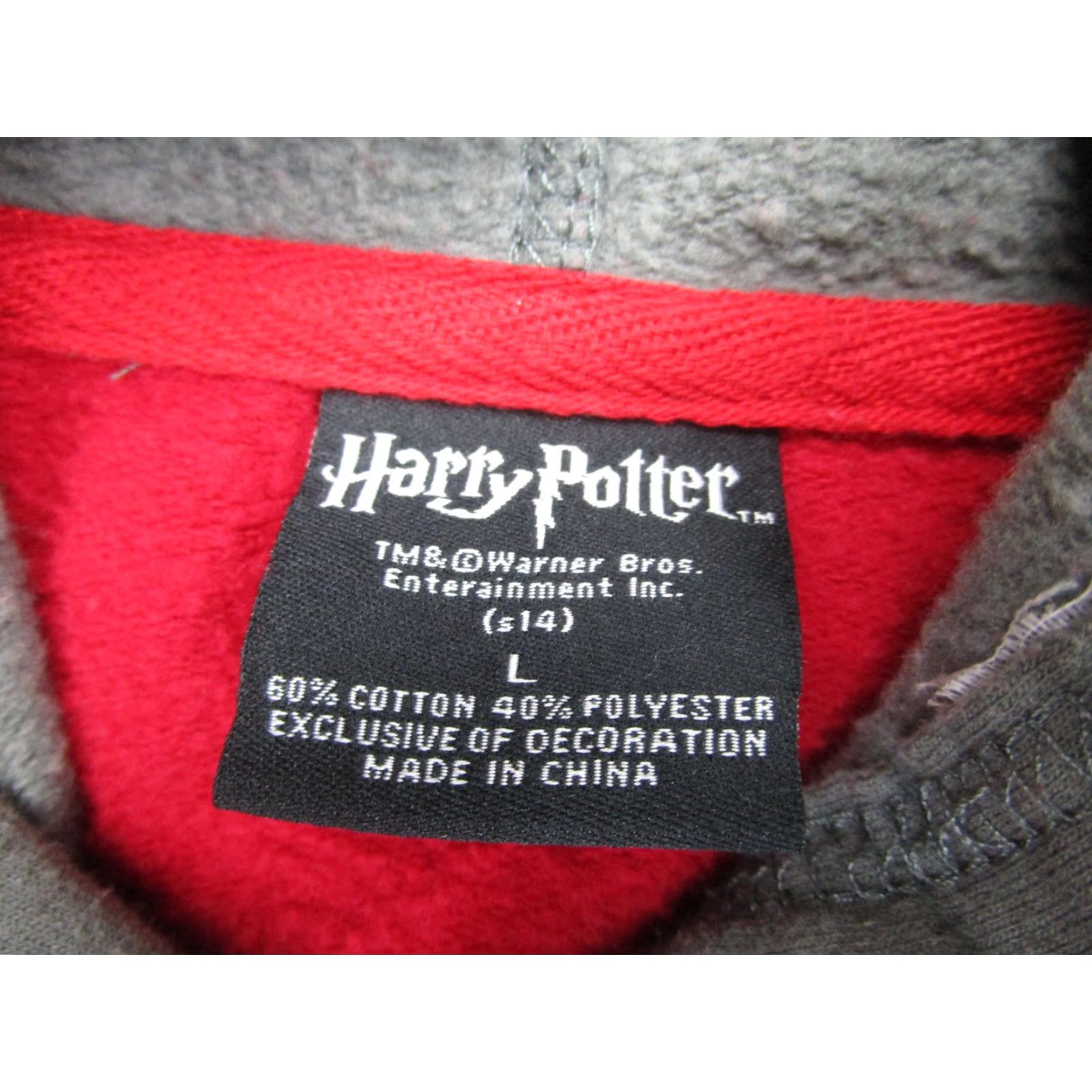Vintage Harry Potter Gryffindor Hoodie Mens Large Red Gray Quidditch Number 7 Sweatshirt Size US L / EU 52-54 / 3 - 6 Thumbnail