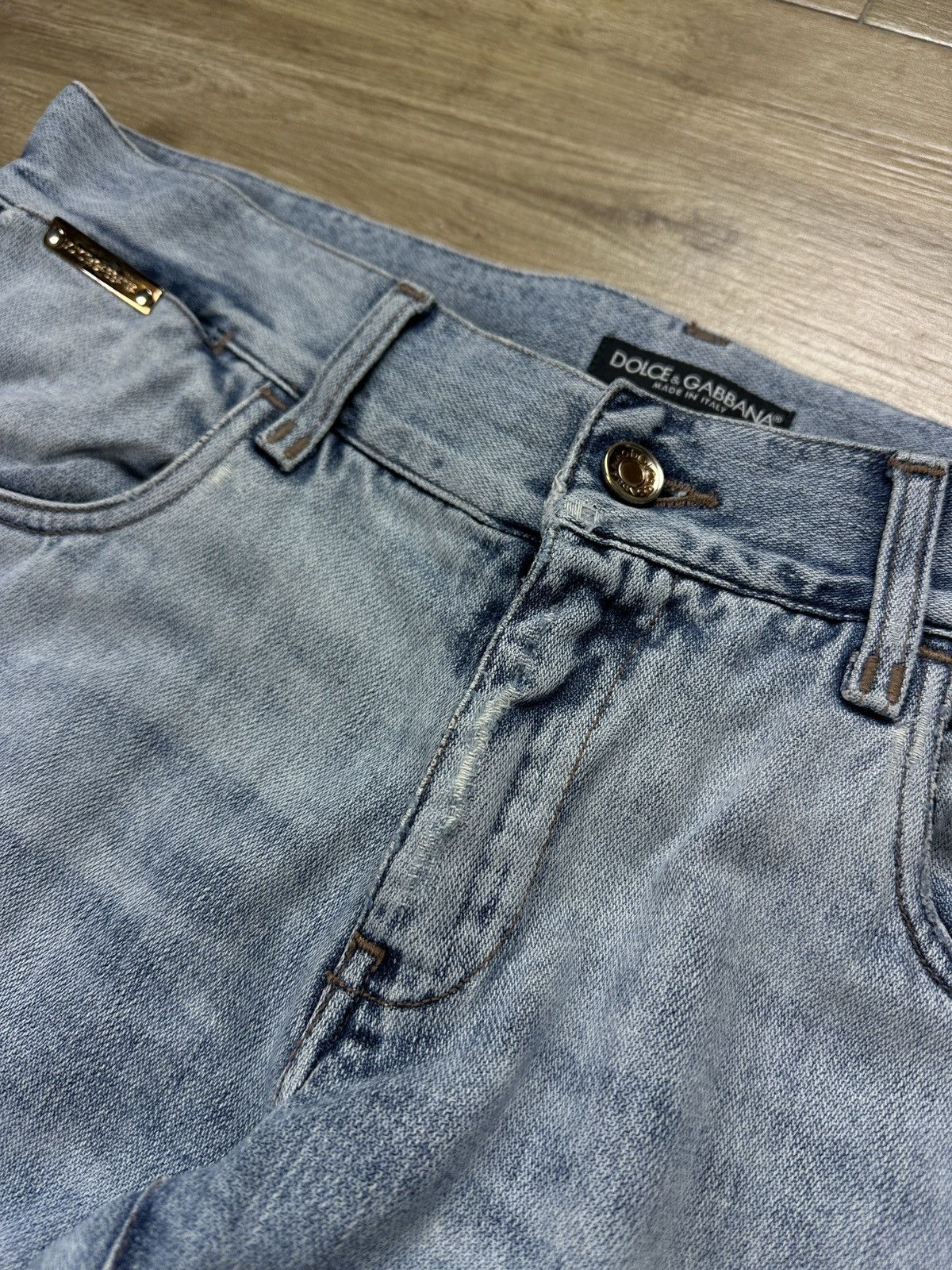 Dolce & Gabbana × Vintage Vintage Dolce&Gabbana Low Waist Distressed Blue Denim Jeans Size US 34 / EU 50 - 12 Thumbnail
