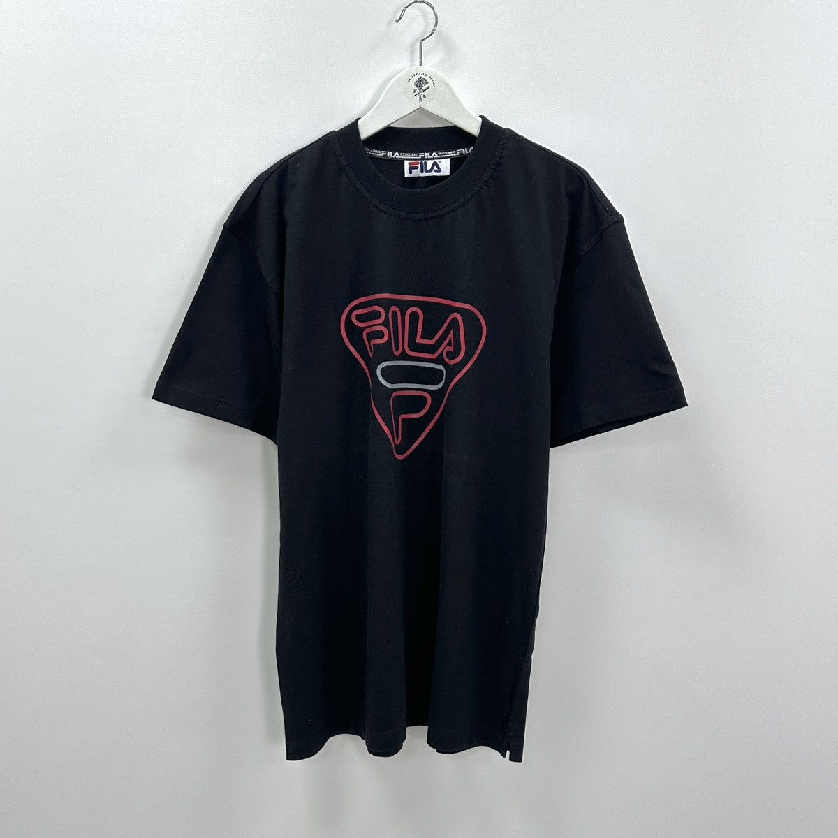 Fila Vintage 00s Fila Oversize big logo blakc tee Italy y2k hype Size US L / EU 52-54 / 3 - 1 Thumbnail